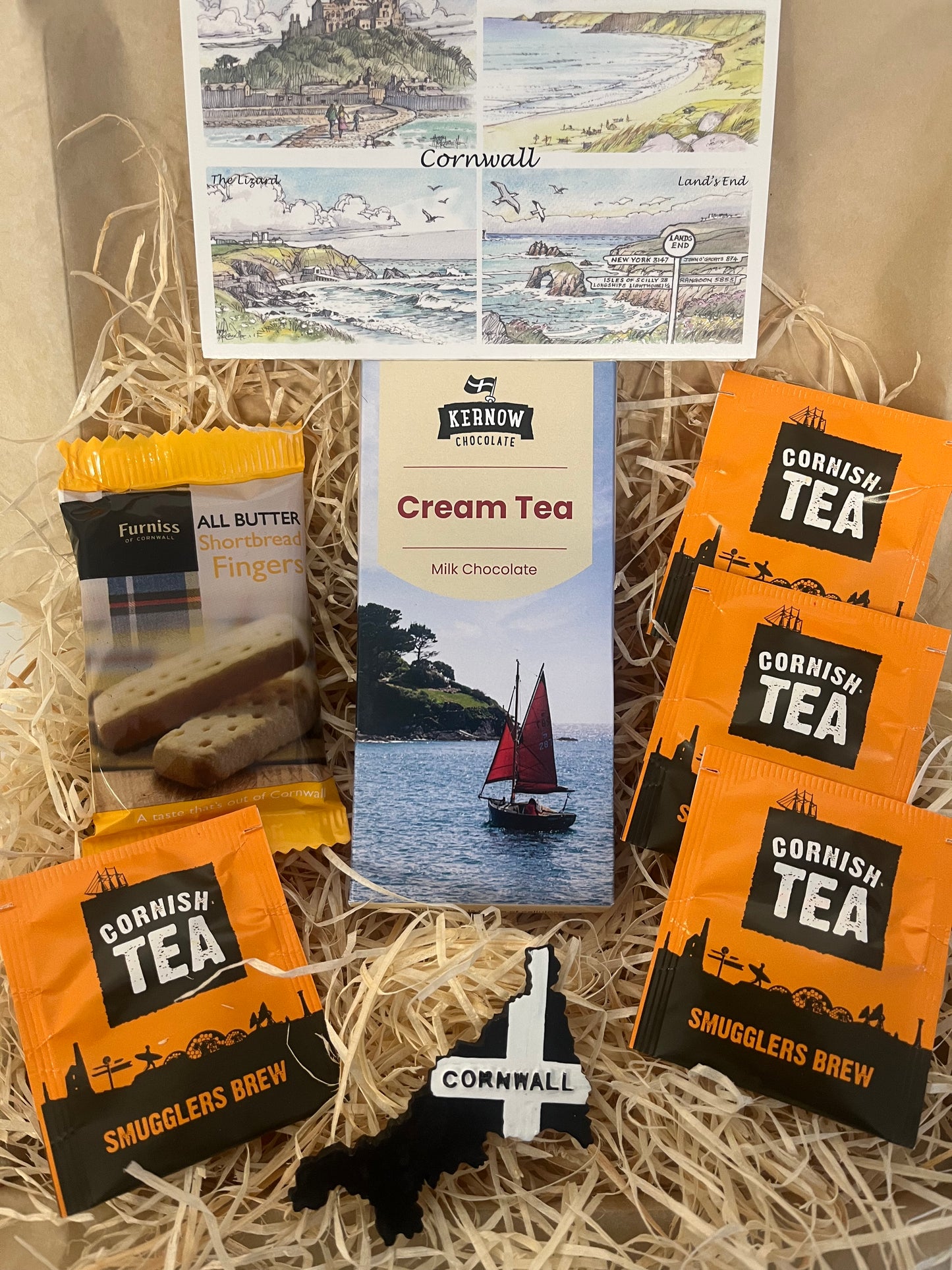 Cornish cream tea with a chocolate twist! Includes a Cornwall map fridge magnet