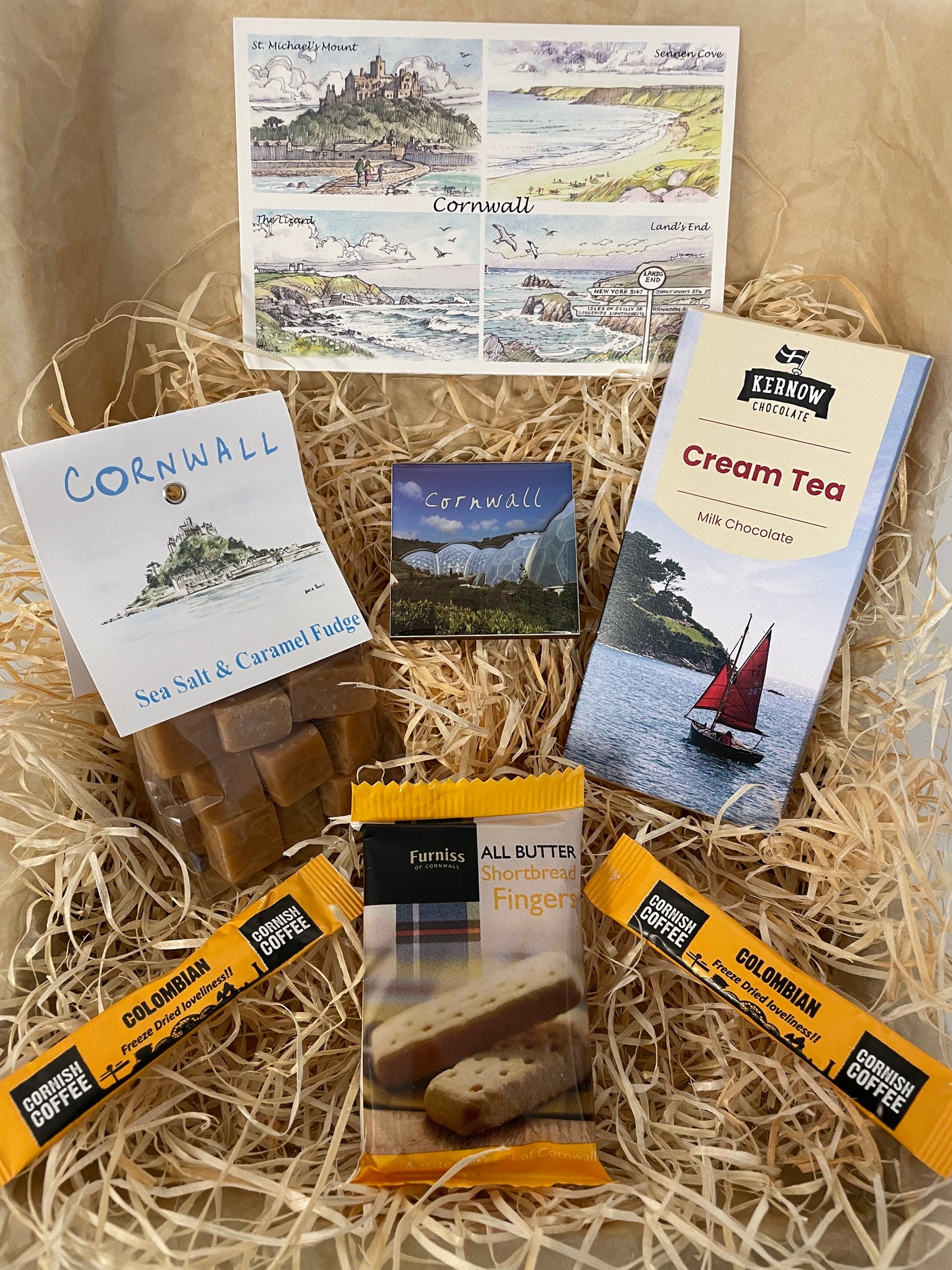 Cream tea chocolate with sea salt caramel fudge. Pick your fridge magnet!