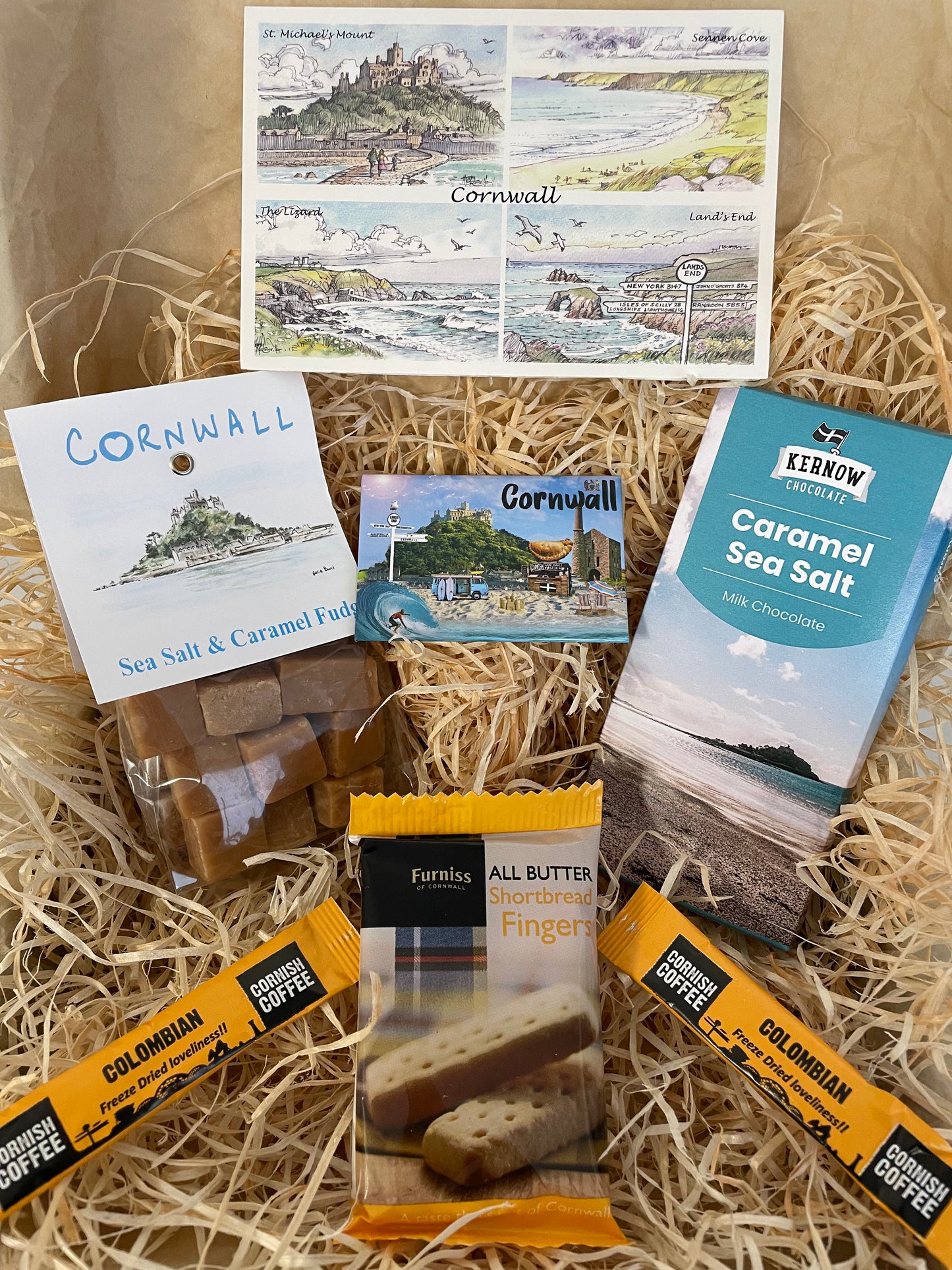 Taste of the sea fudge and chocolate gift box, complete with a special Cornish fridge magnet of your choice!