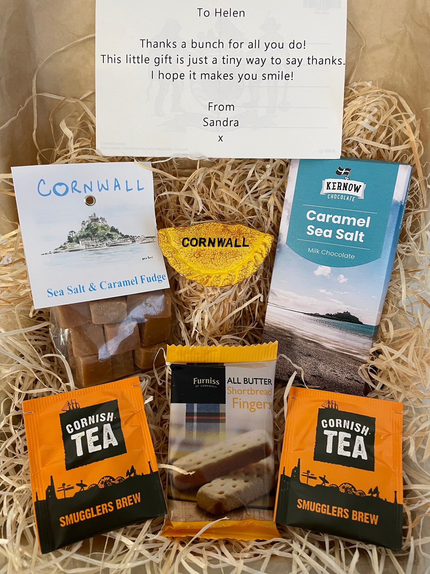 Taste of the sea fudge and chocolate gift box, complete with a special Cornish fridge magnet of your choice!