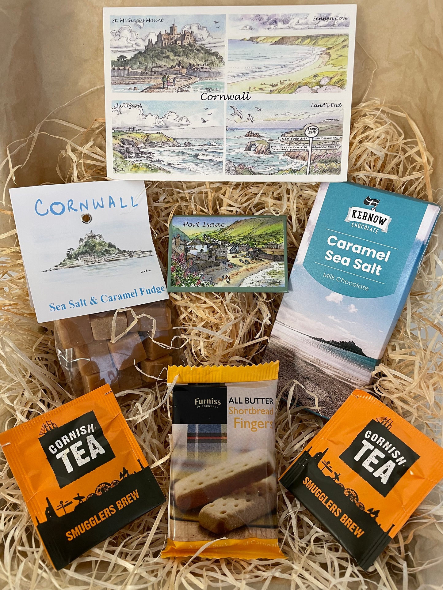 Taste of the sea fudge and chocolate gift box, complete with a special Cornish fridge magnet of your choice!
