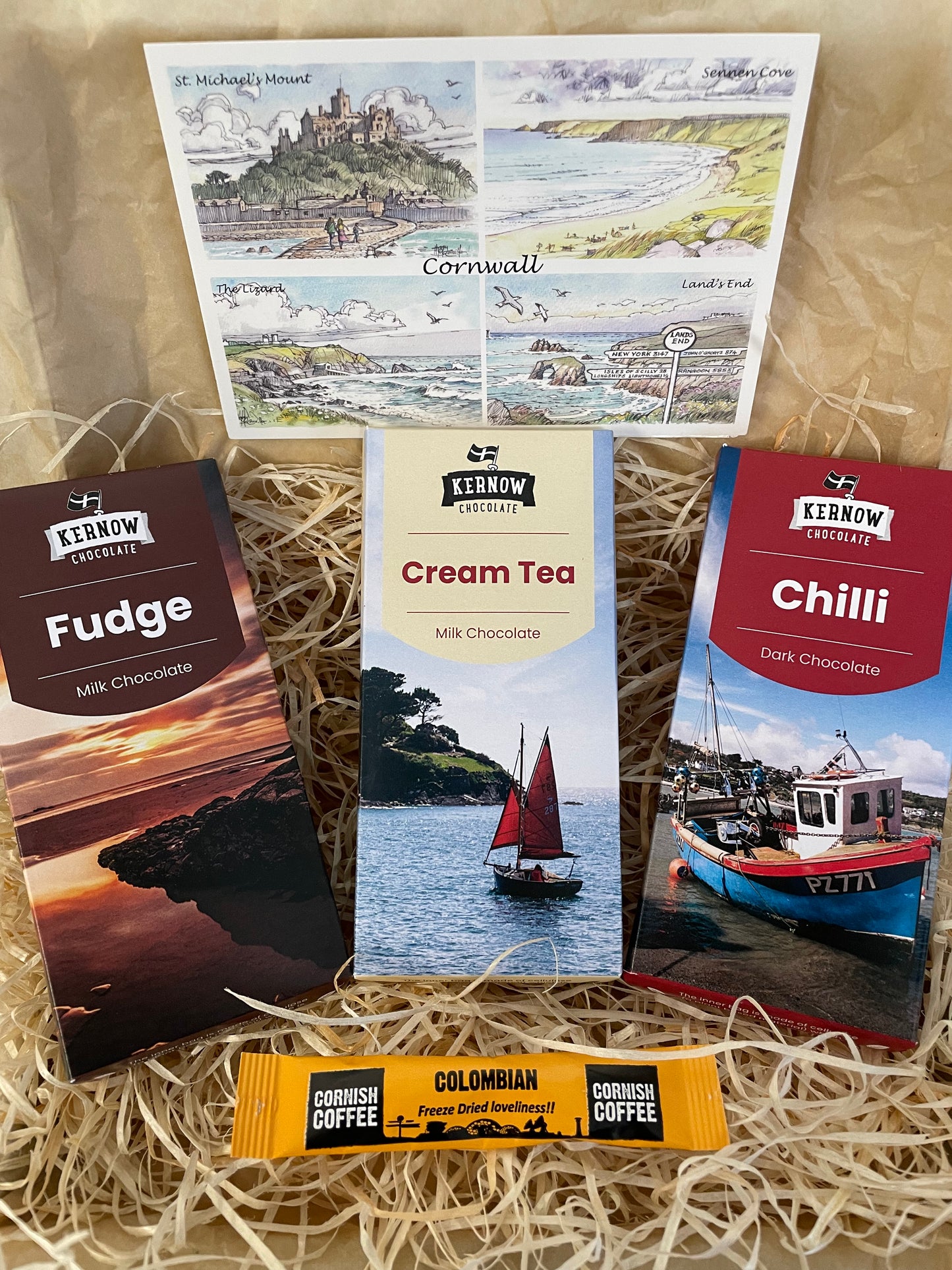 The triple Cornish chocolate bar with a hint of chilli gift box