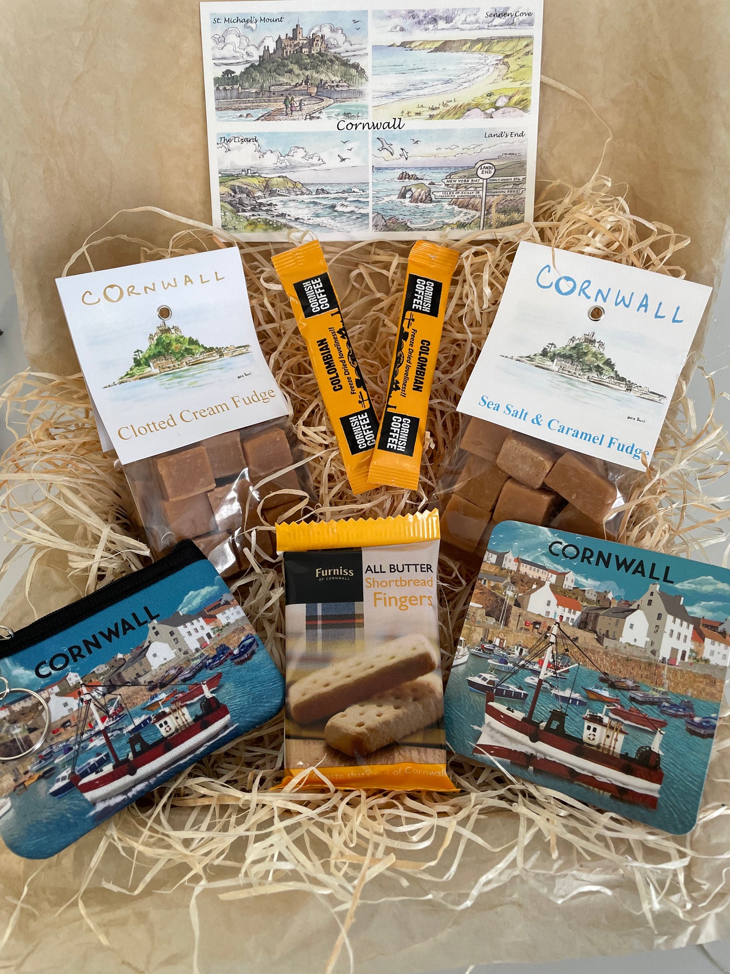 Sea salt and clotted fudge with a coin purse & coaster Gift box