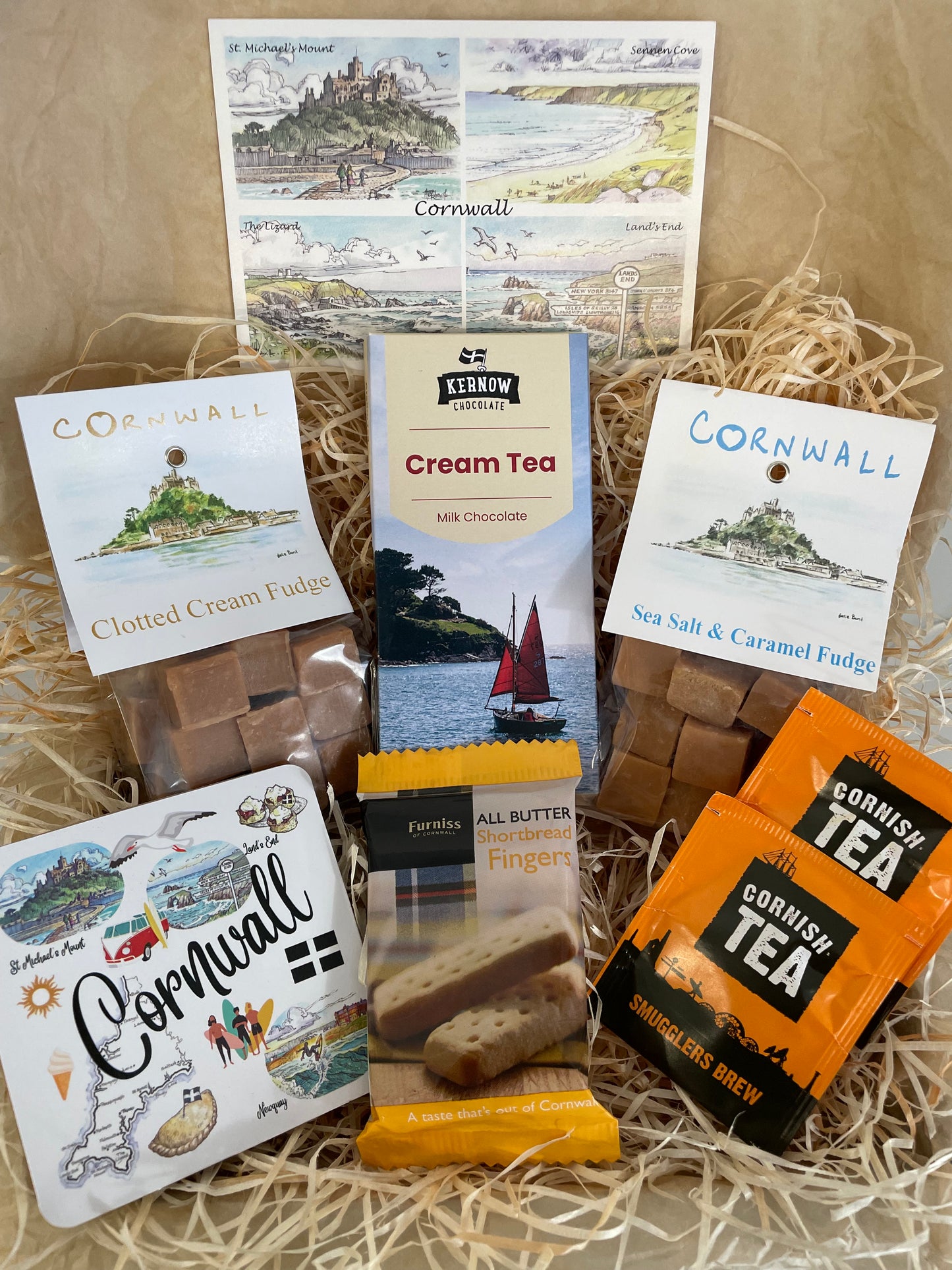 Cream tea chocolate Coaster gift box with two fudge flavours. Select coaster type