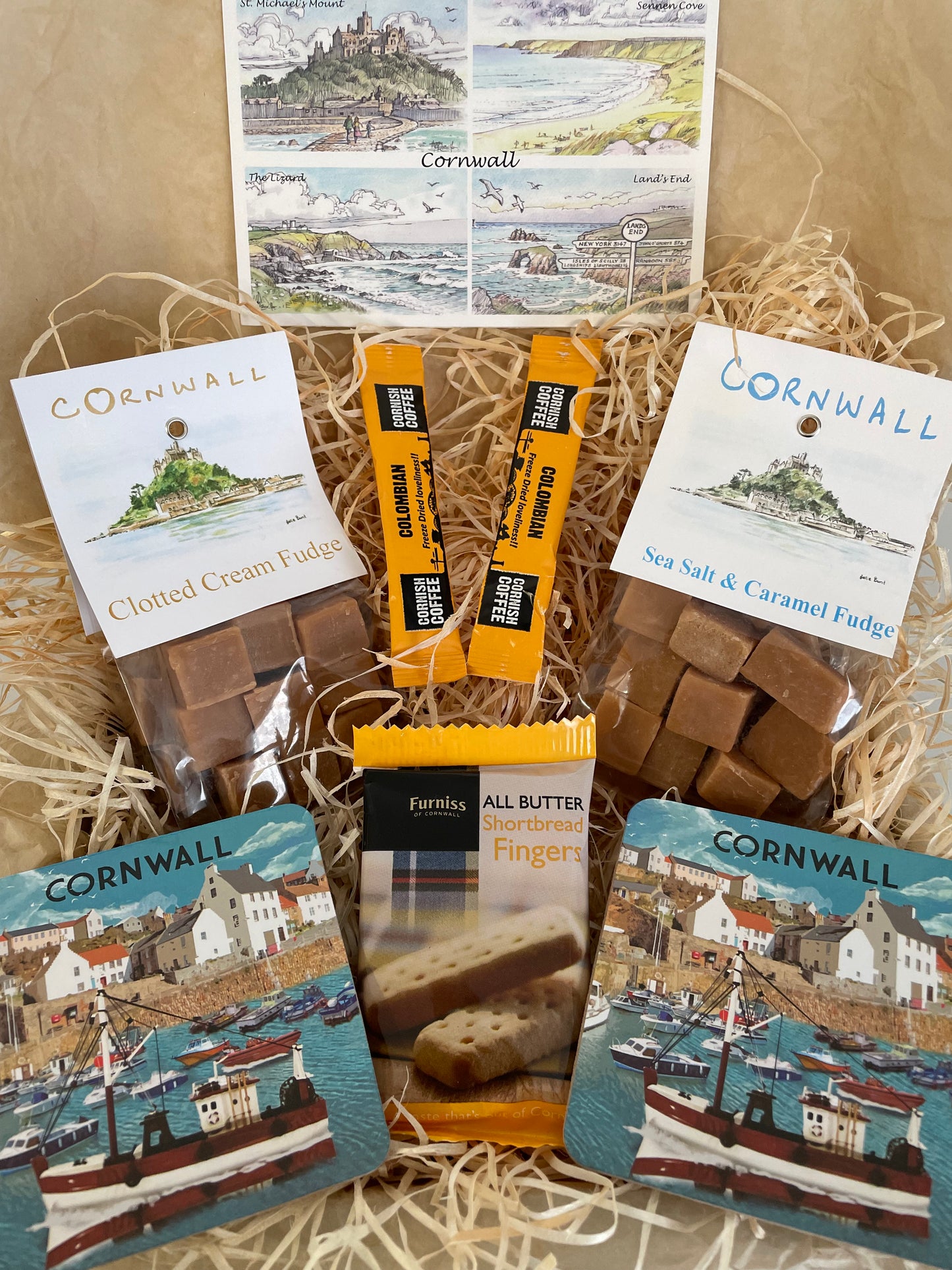 Sea salt and clotted fudge harbour coaster gift box