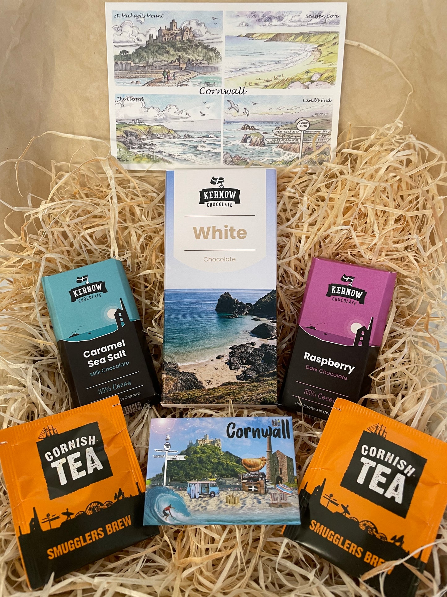 White chocolate with raspberry and caramel sea salt chocolate gift box, choose fridge magnet style