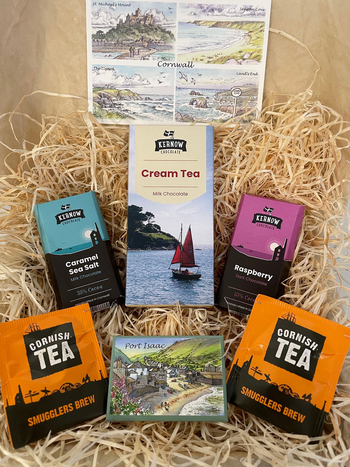 Cream tea chocolate with dark raspberry chocolate and caramel sea salt chocolate gift box, choose fridge magnet style