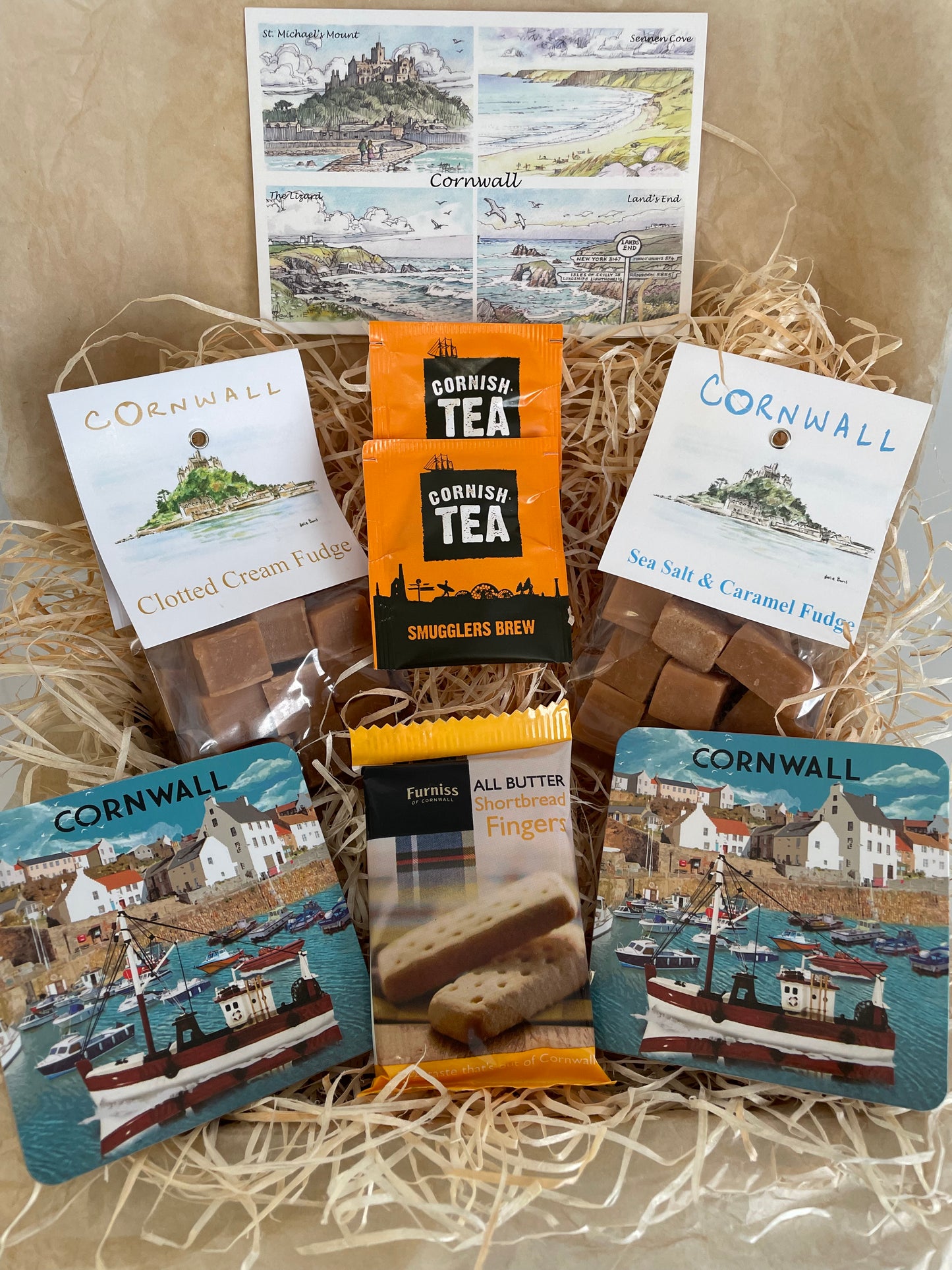 Sea salt and clotted fudge harbour coaster gift box