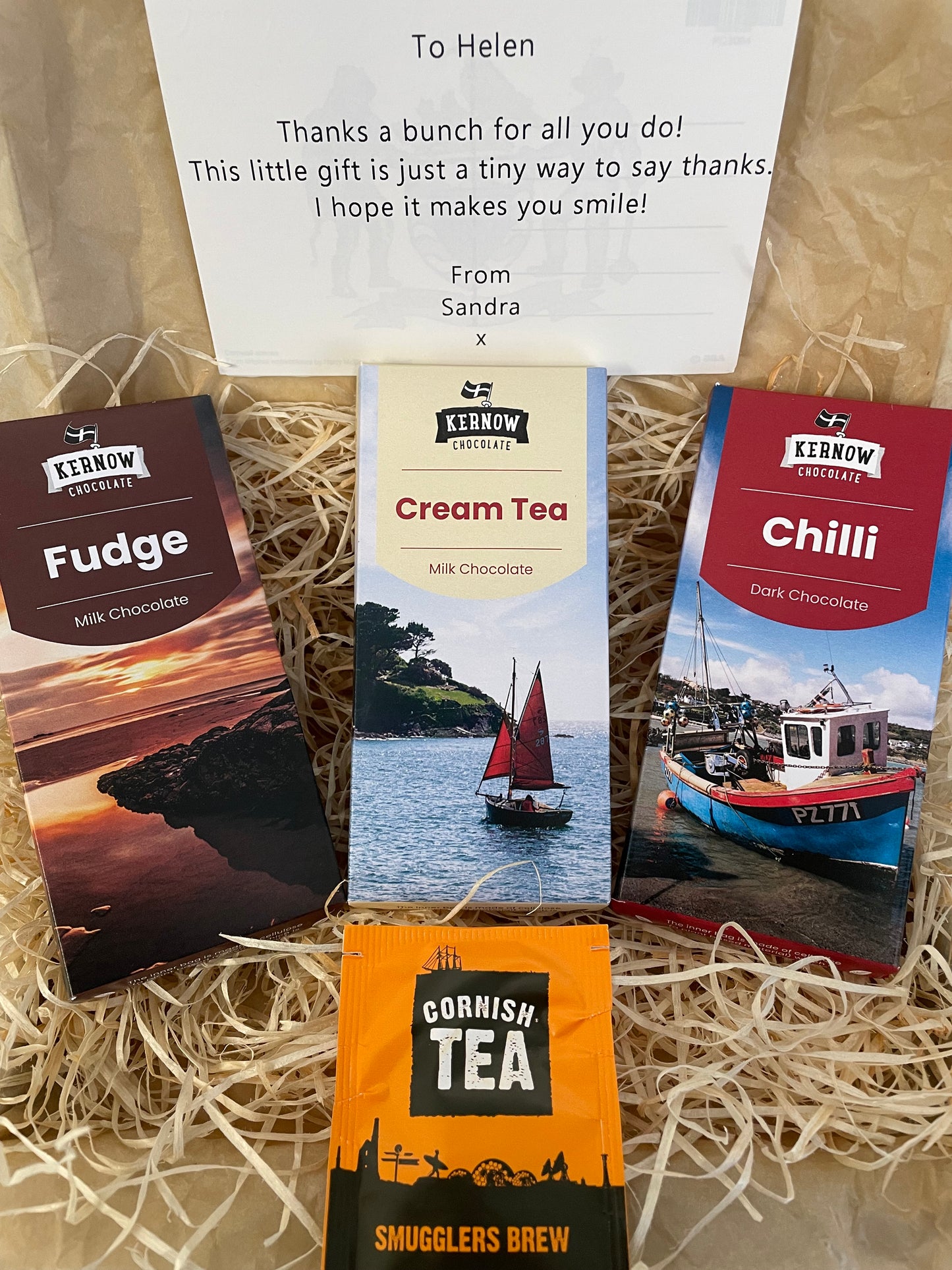 The triple Cornish chocolate bar with a hint of chilli gift box