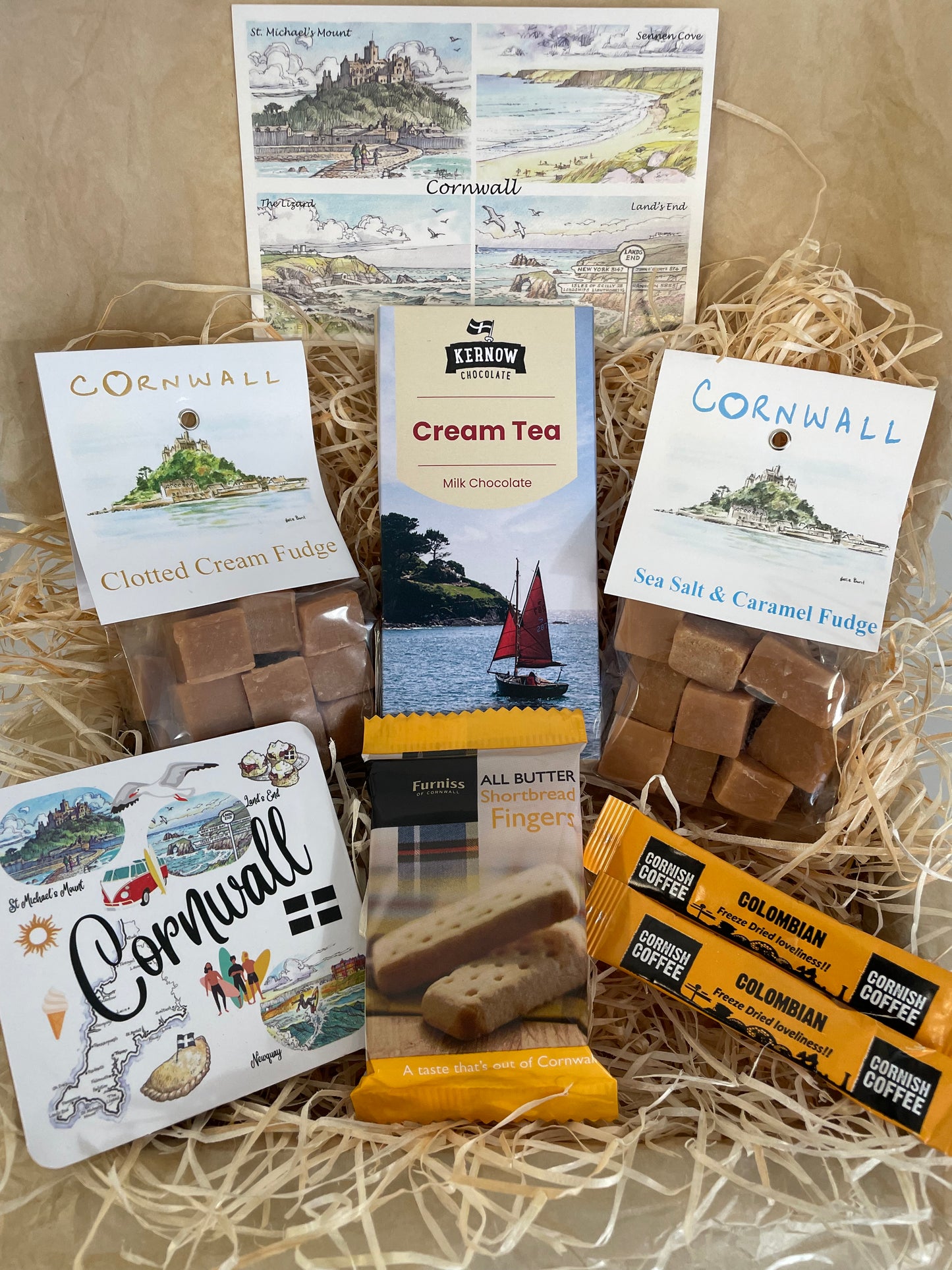 Cream tea chocolate Coaster gift box with two fudge flavours. Select coaster type