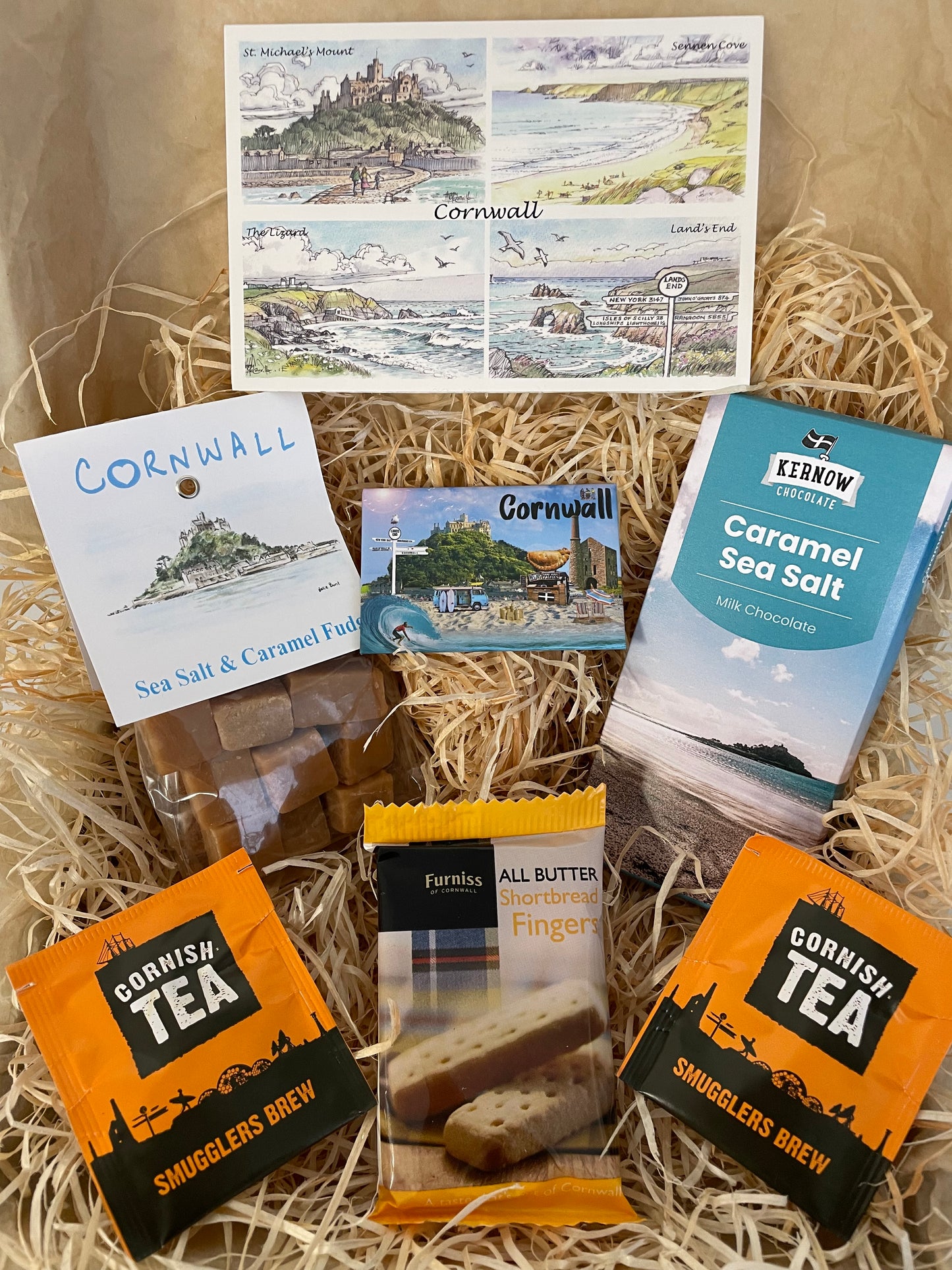 Taste of the sea fudge and chocolate gift box, complete with a special Cornish fridge magnet of your choice!