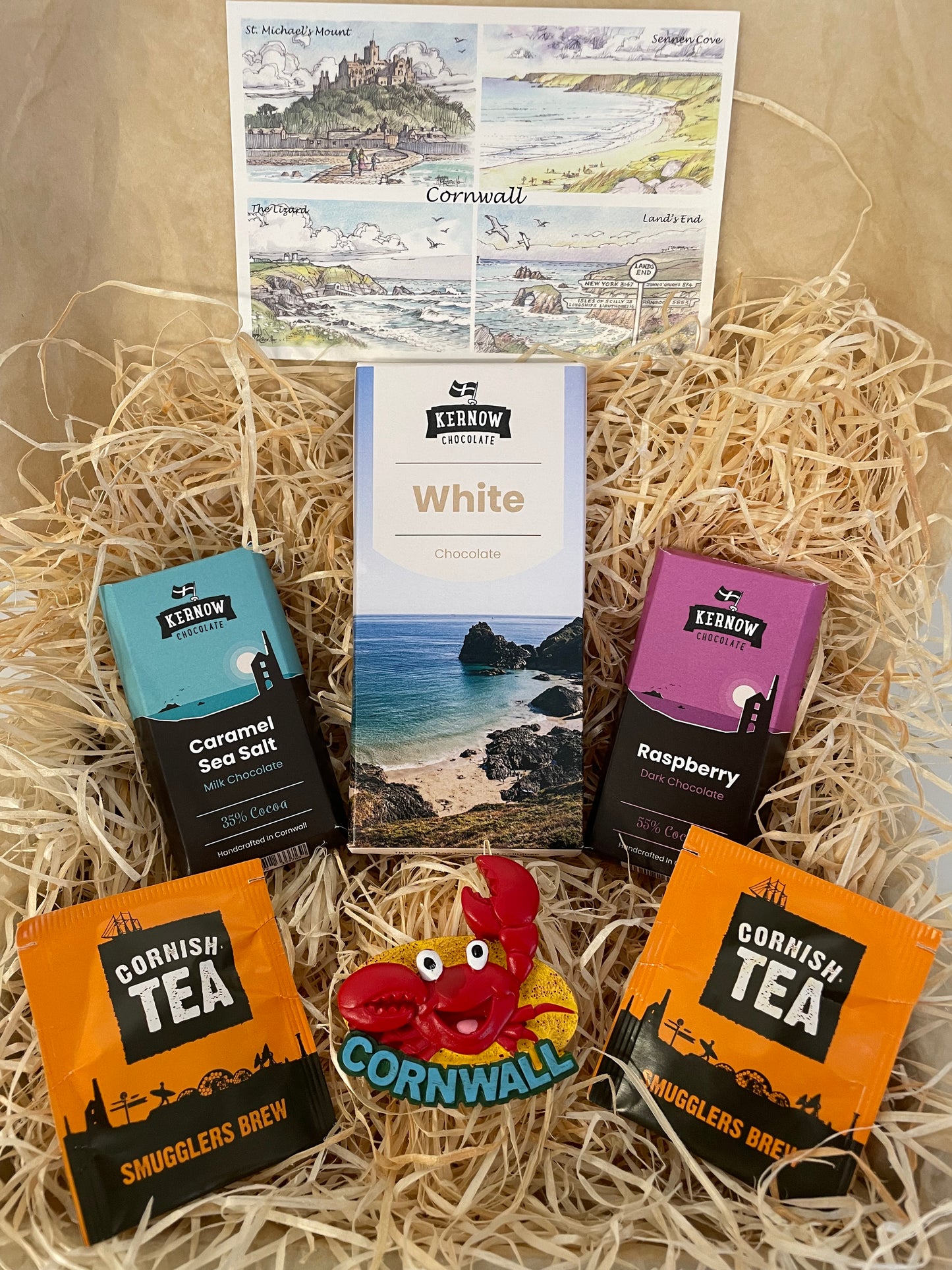 White chocolate with raspberry and caramel sea salt chocolate gift box, choose fridge magnet style