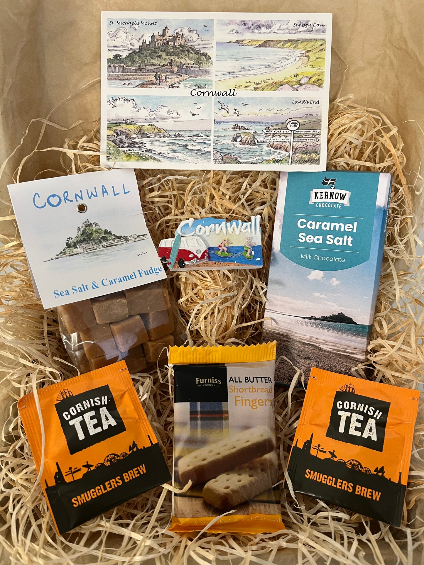 Taste of the sea fudge and chocolate gift box, complete with a special Cornish fridge magnet of your choice!