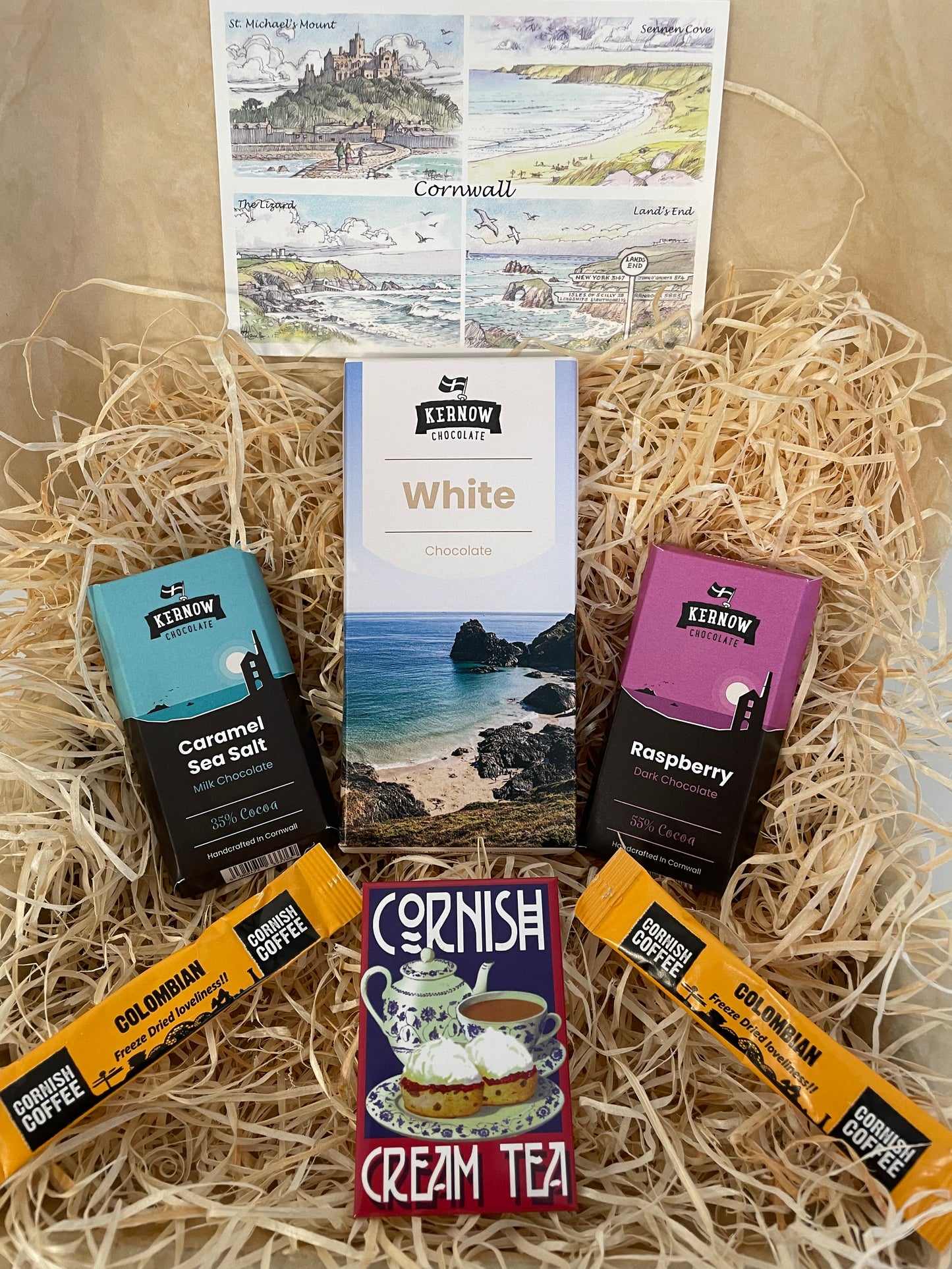 White chocolate with raspberry and caramel sea salt chocolate gift box, choose fridge magnet style