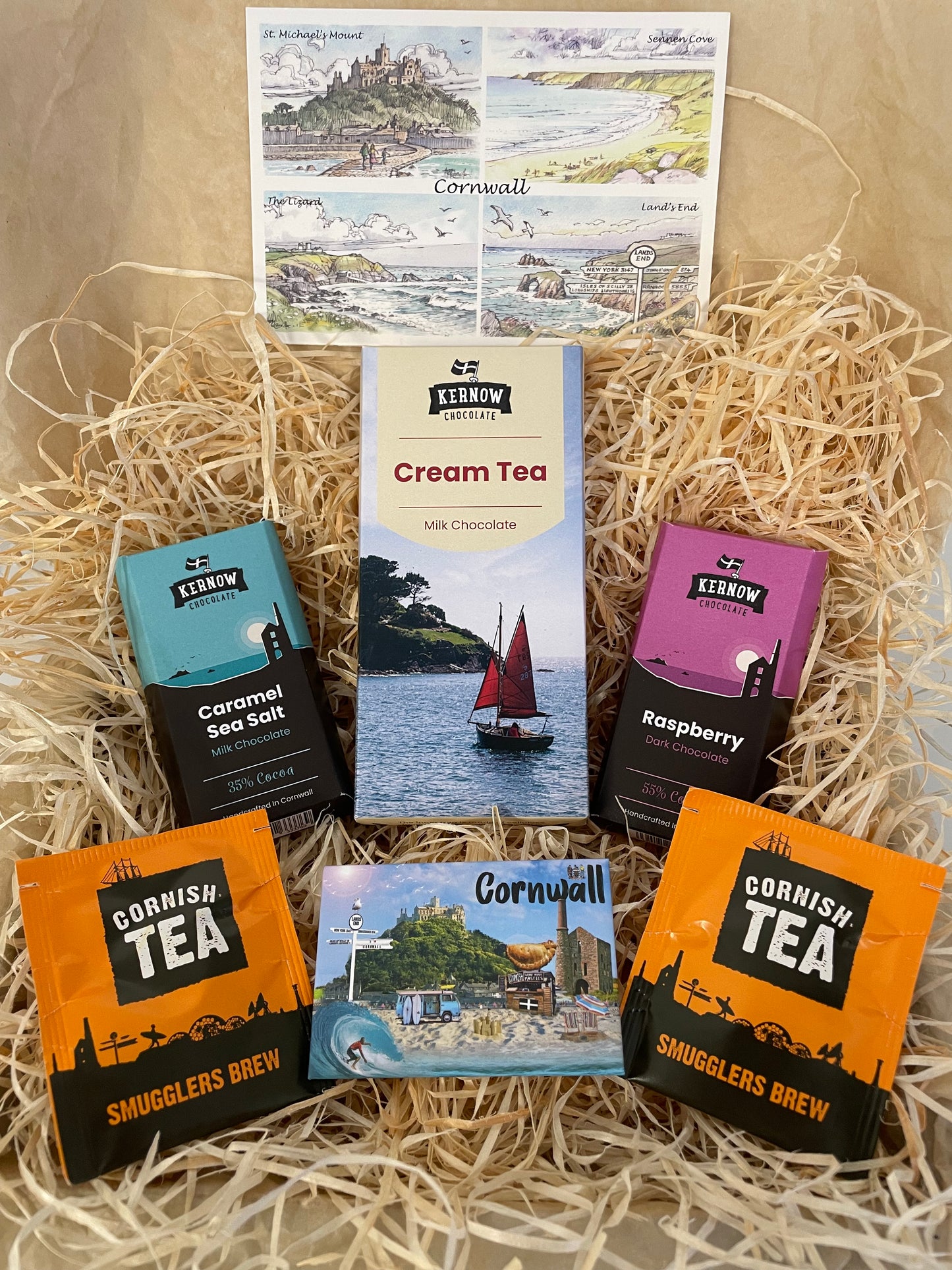 Cream tea chocolate with dark raspberry chocolate and caramel sea salt chocolate gift box, choose fridge magnet style
