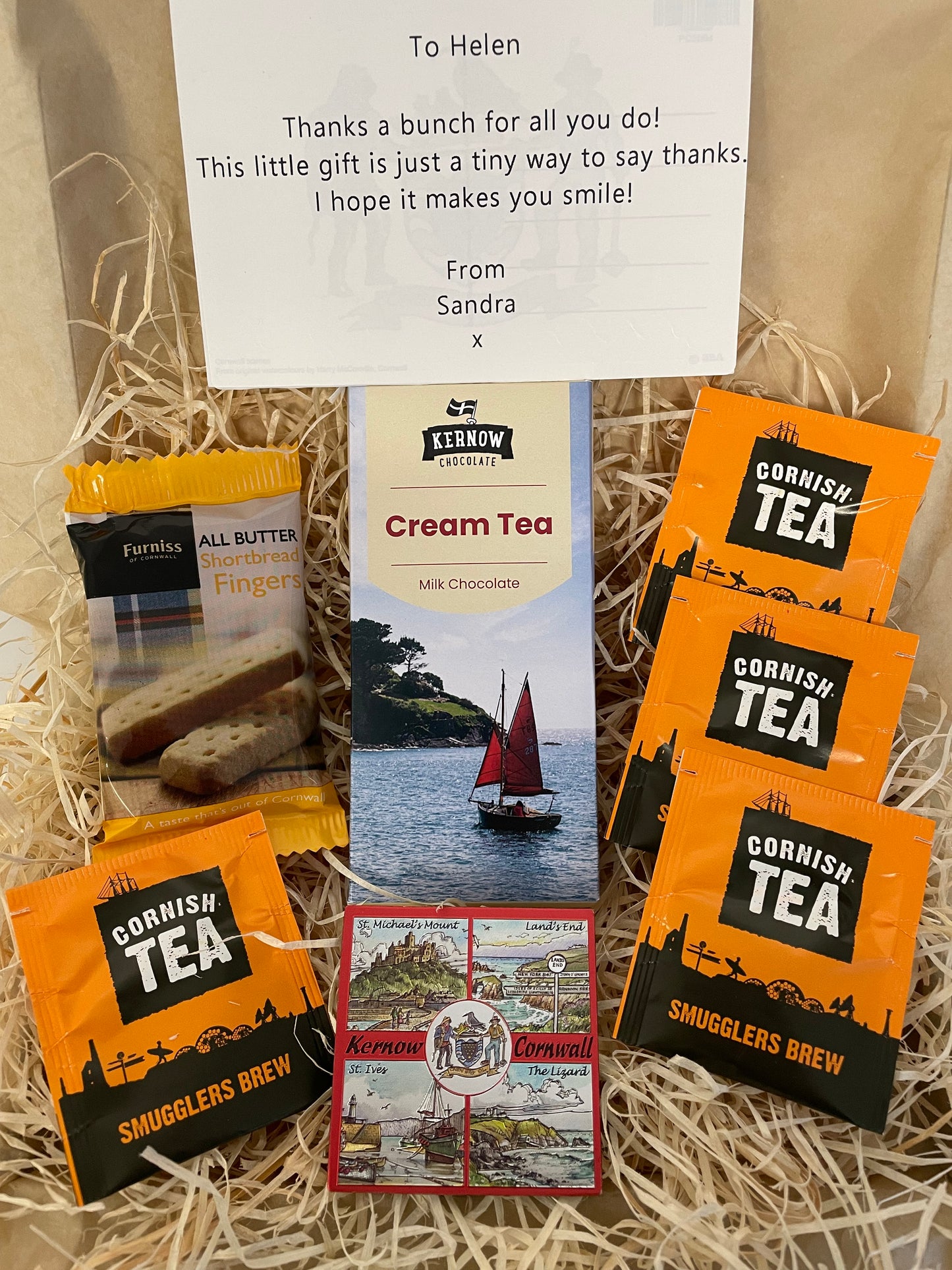 Cornish cream tea with a chocolate twist! Includes red scenes of Cornwall fridge magnet