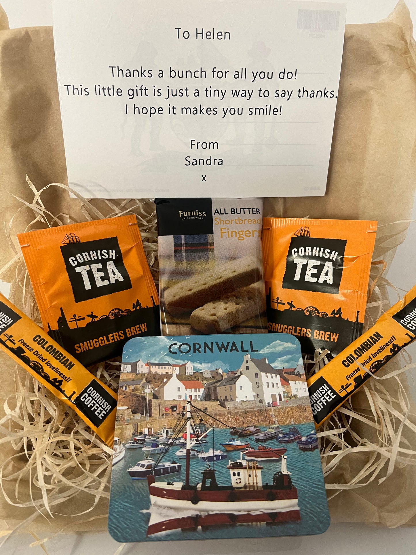 Cornwall harbour coaster with Cornish shortbread gift box