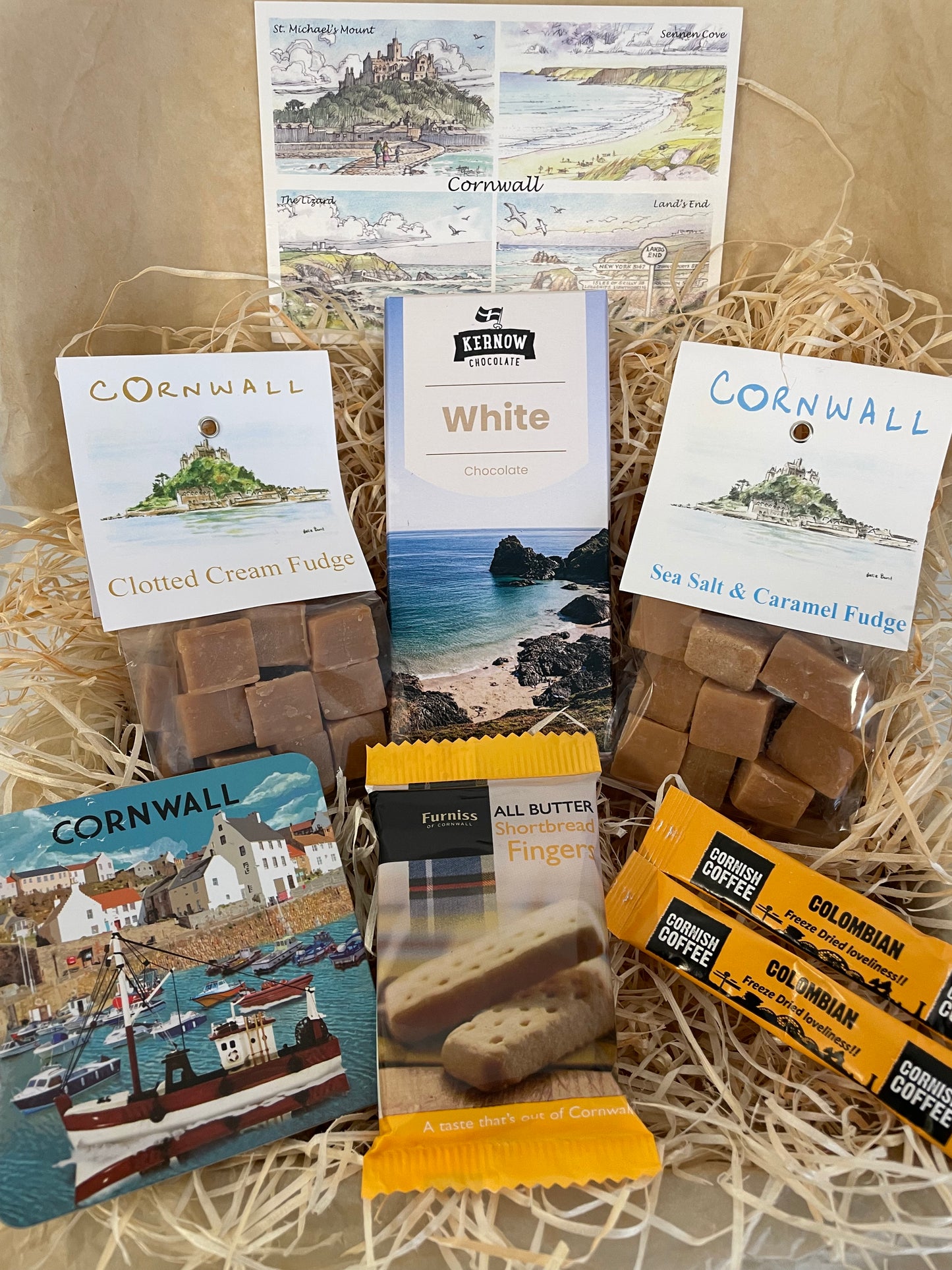 White chocolate Coaster gift box with two fudge flavours. Select coaster style