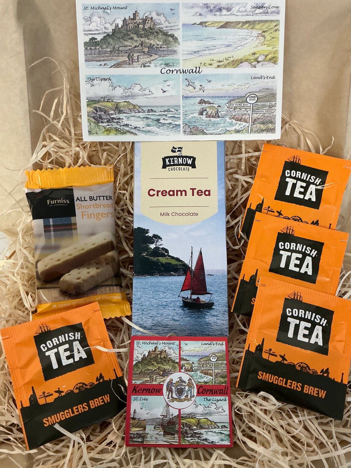 Cornish cream tea with a chocolate twist! Includes red scenes of Cornwall fridge magnet
