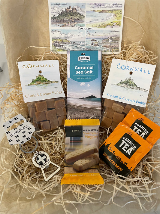 Keyring bottle opener gift box with fudge and chocolate of your choice