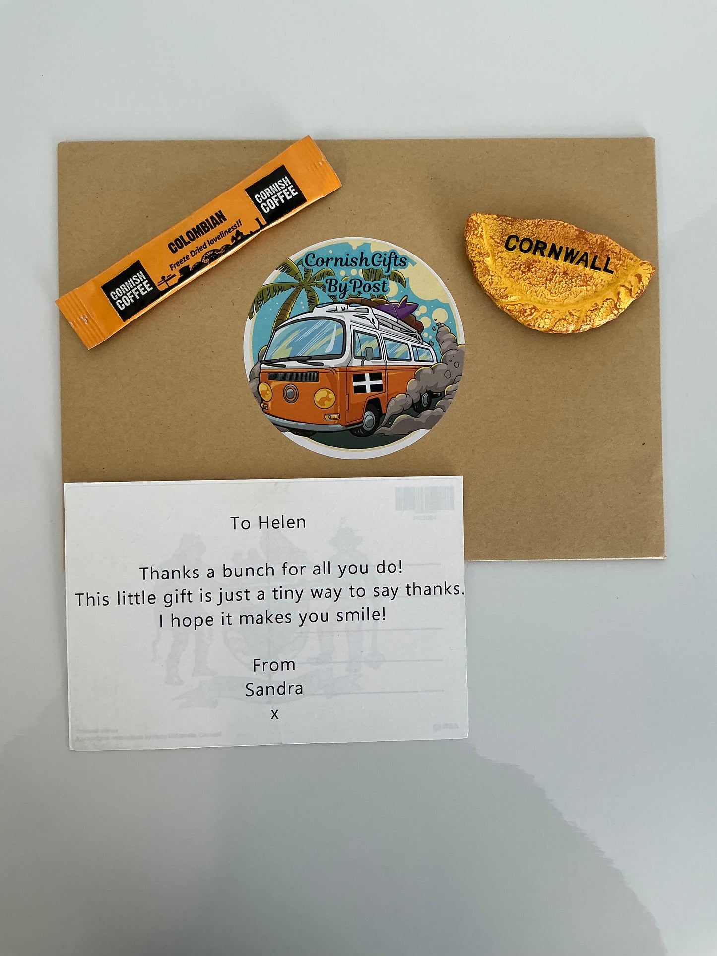 Gift a fridge magnet with a personalised Cornwall postcard with a cup of tea or coffee, choose from 12 Cornwall styles fridge magnets