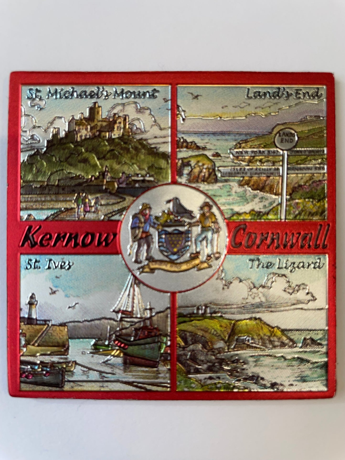 Caramel sea salt chocolate Gift box with shortbread and tea or coffee. Choose your fridge magnet style