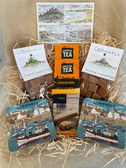 Sea salt and clotted fudge harbour coaster gift box