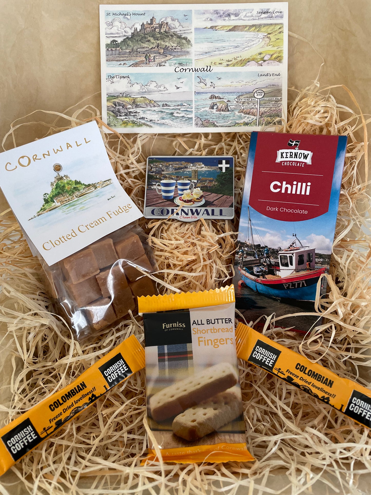 Chilli dark chocolate with clotted cream fudge. Pick your fridge magnet!