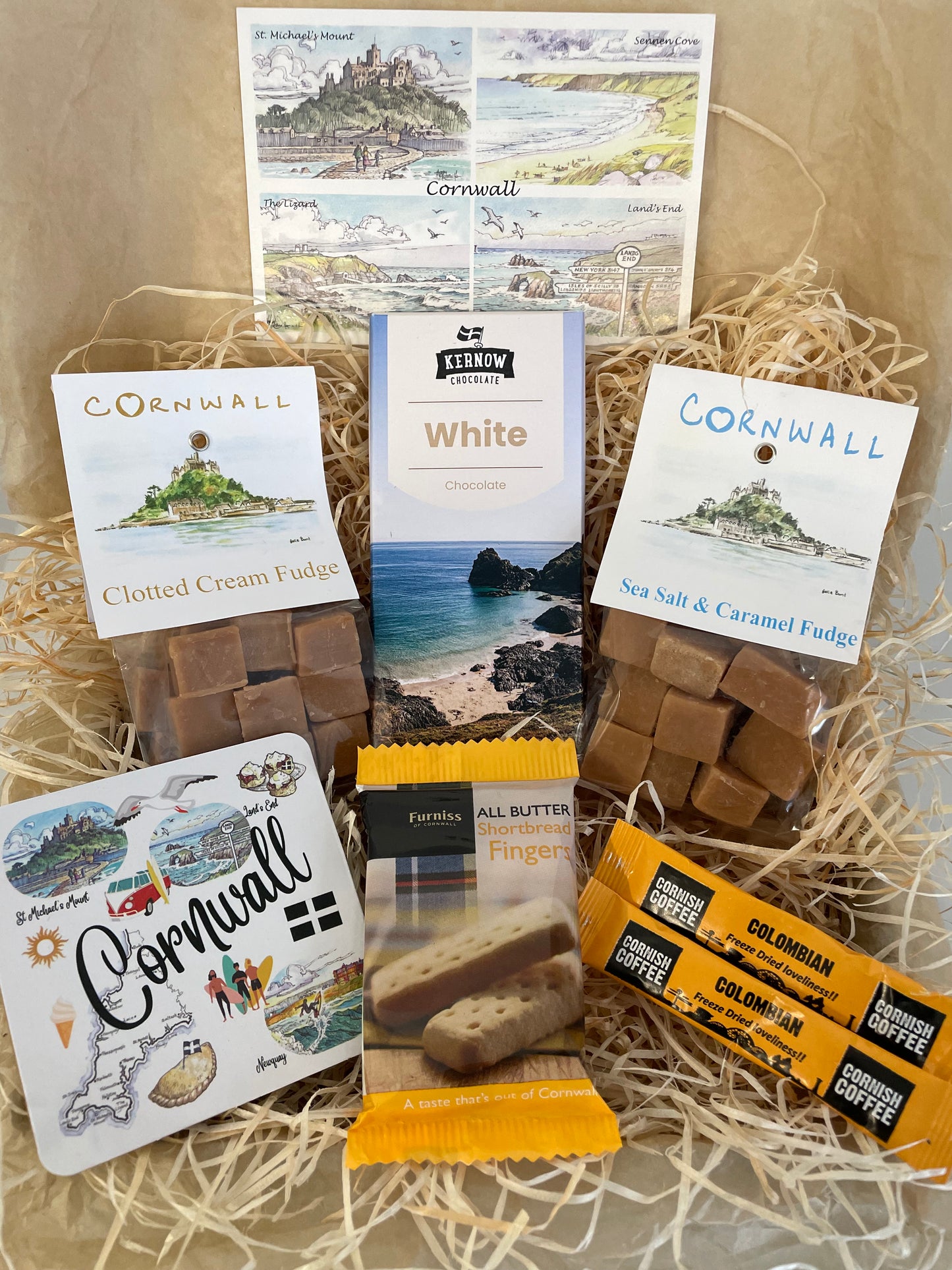 White chocolate Coaster gift box with two fudge flavours. Select coaster style