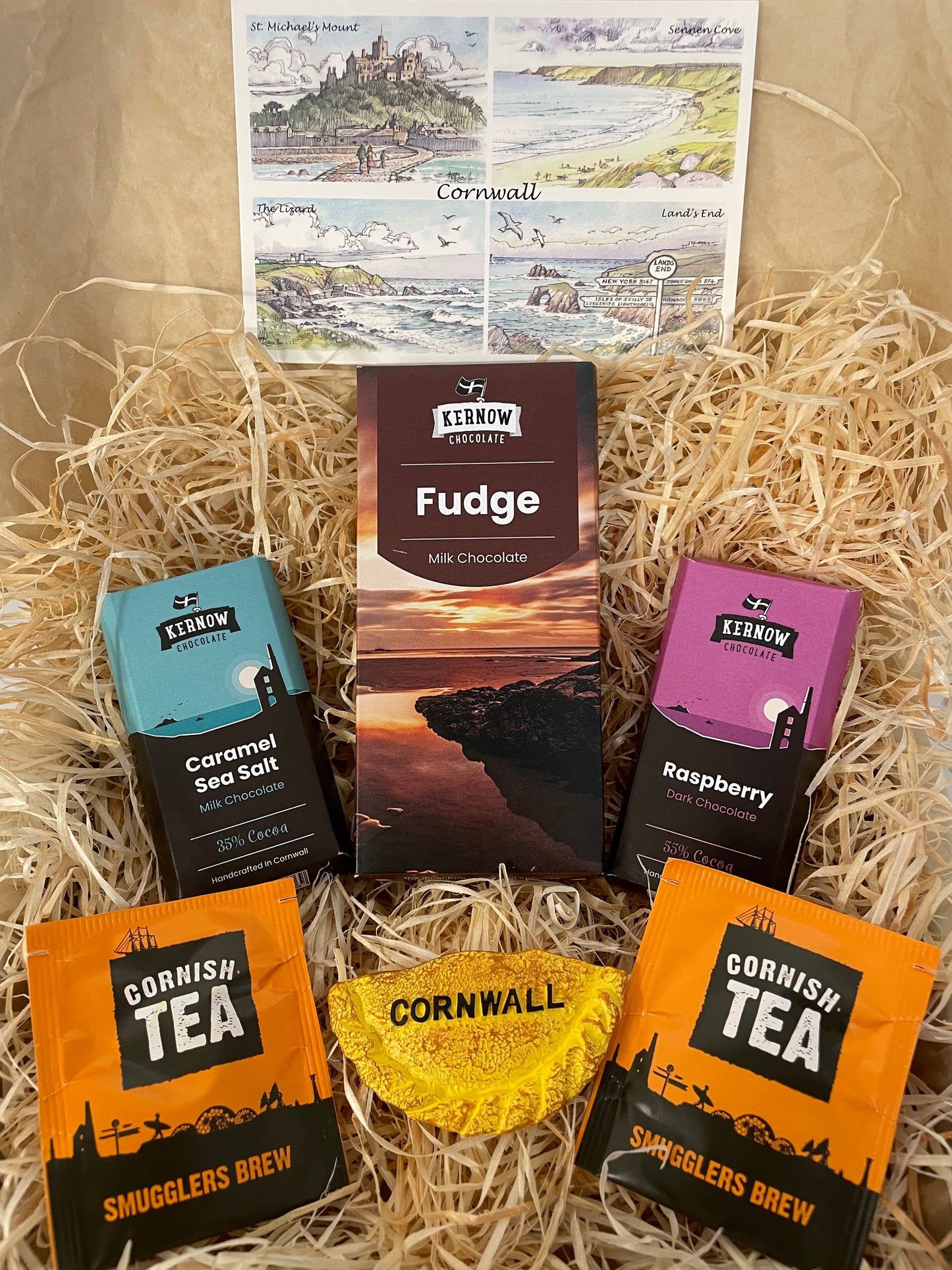 Fudge chocolate with dark raspberry chocolate and caramel sea salt chocolate gift box, choose fridge magnet style