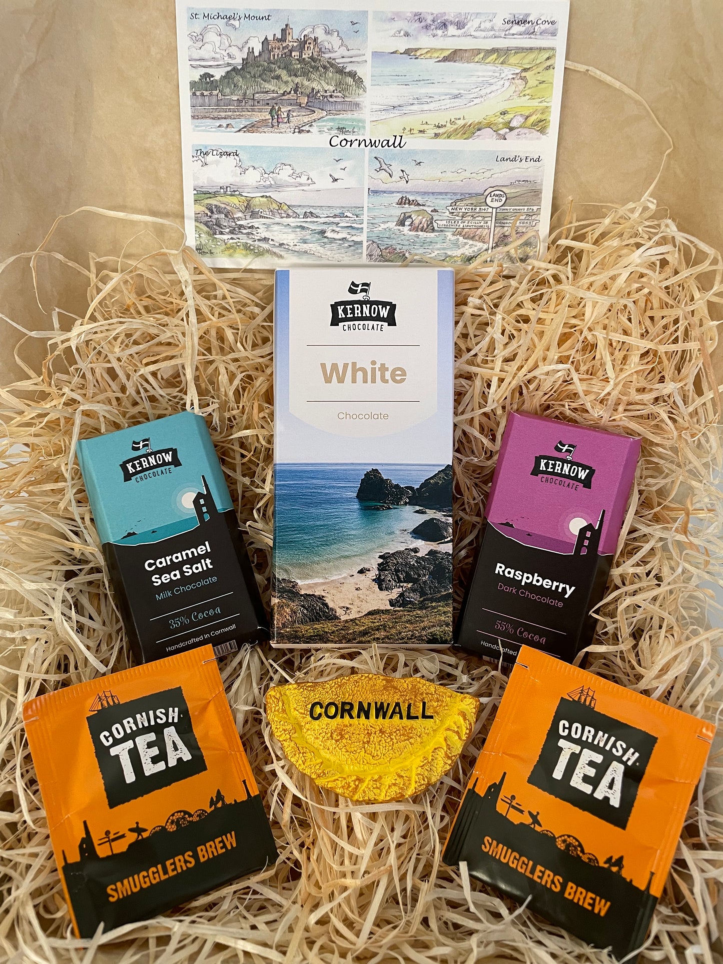 White chocolate with raspberry and caramel sea salt chocolate gift box, choose fridge magnet style