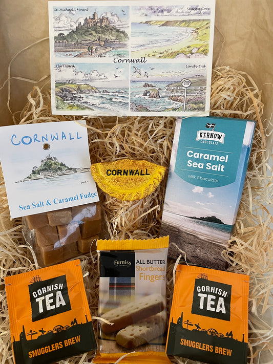 Taste of the sea fudge and chocolate gift box, complete with a special Cornish fridge magnet of your choice!