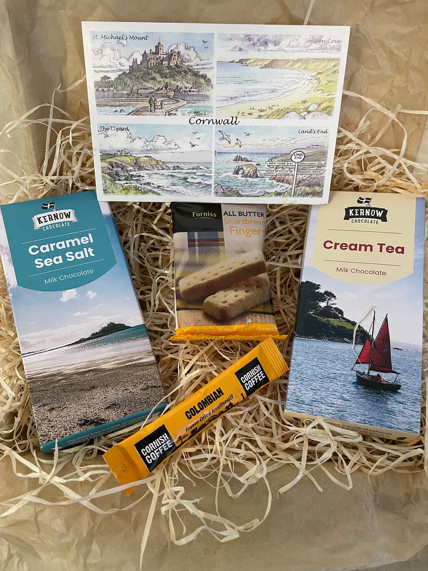 Cornish Cream tea chocolate with caramel sea salt chocolate and shortbread gift box