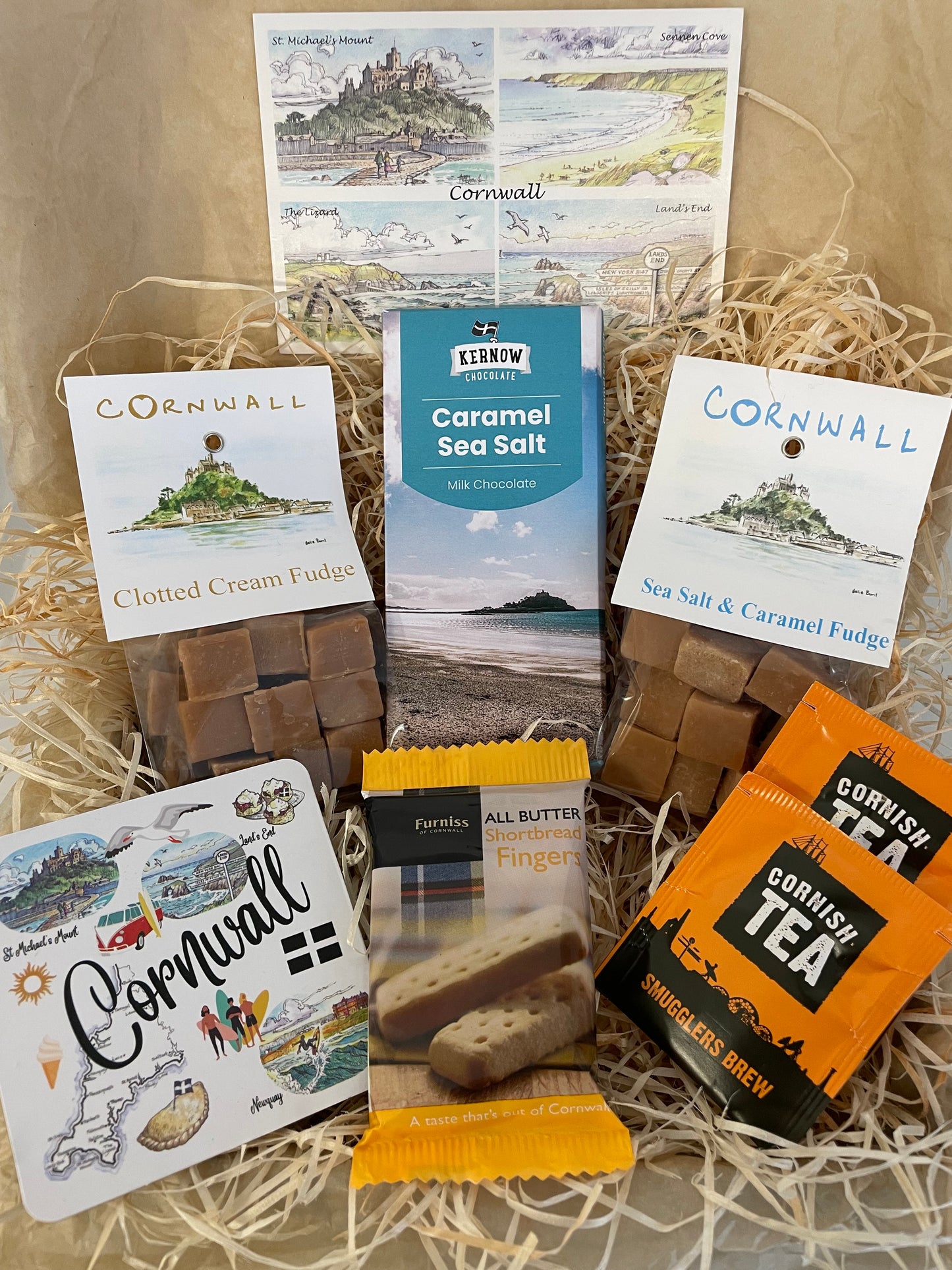 Caramel sea salt chocolate Coaster gift box with two fudge flavours. Select coaster style