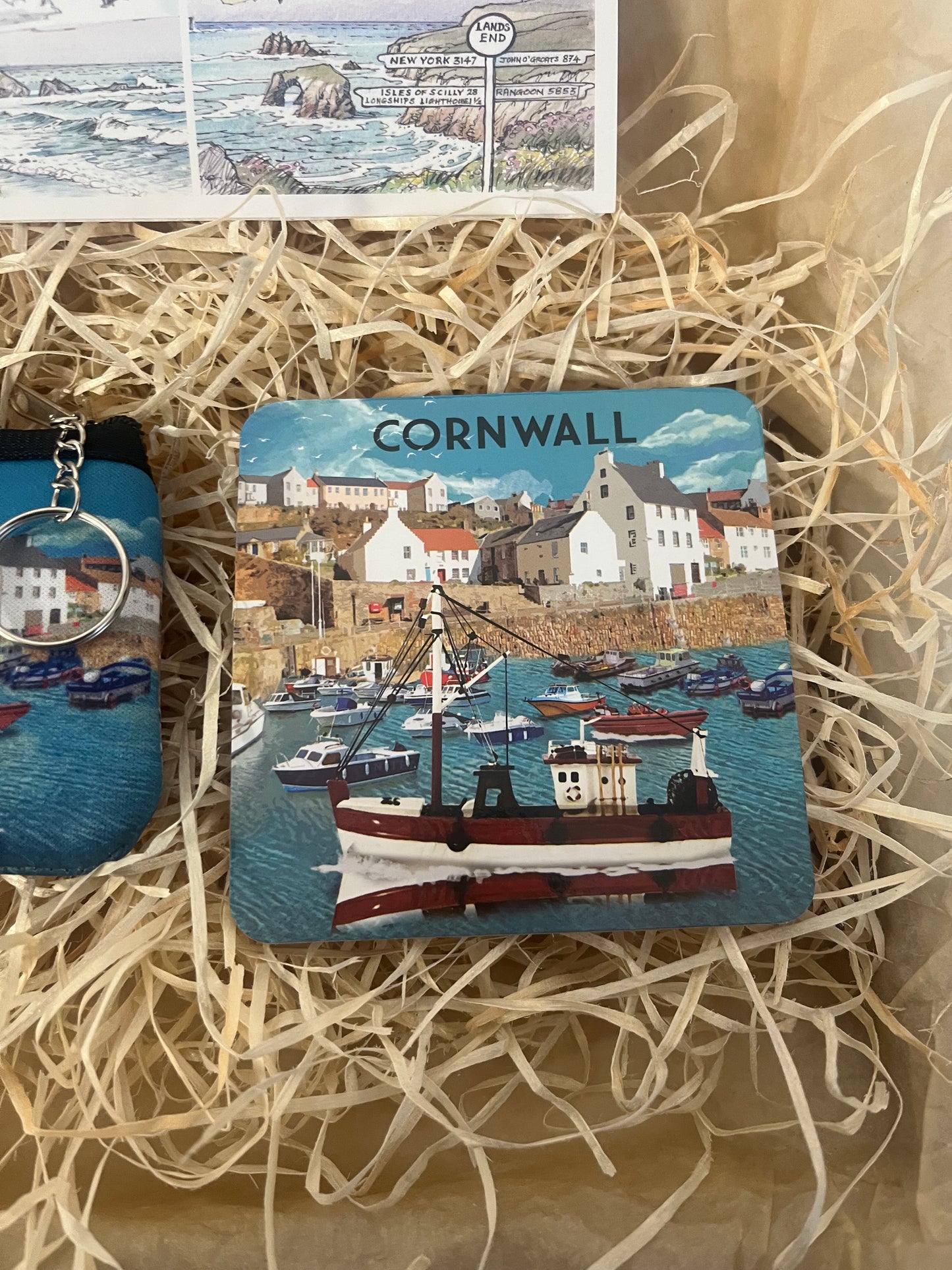 Cornwall coin purse and coaster set gift box