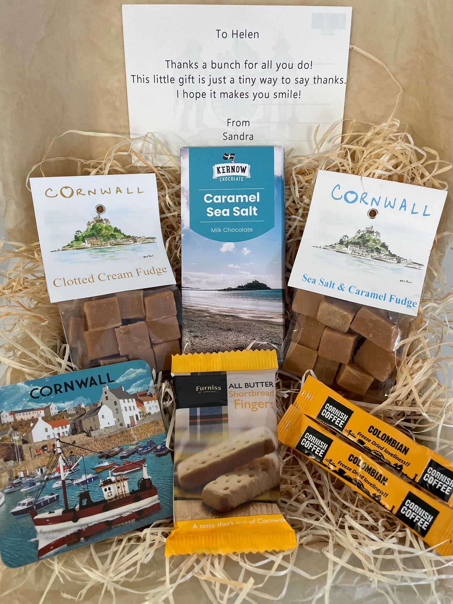 Caramel sea salt chocolate Coaster gift box with two fudge flavours. Select coaster style