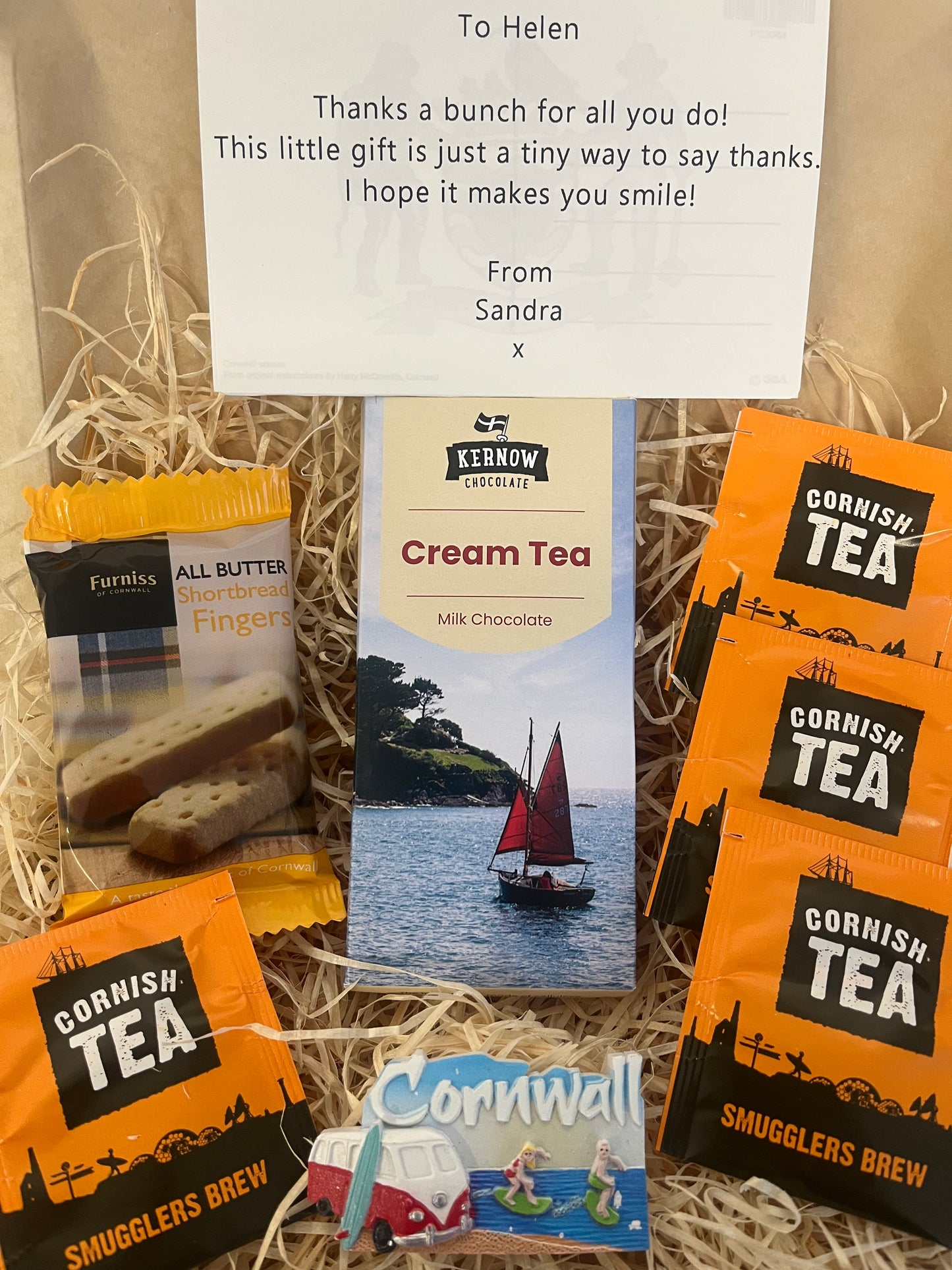 Cornish cream tea with a chocolate twist! Includes Cornwall camper fridge magnet