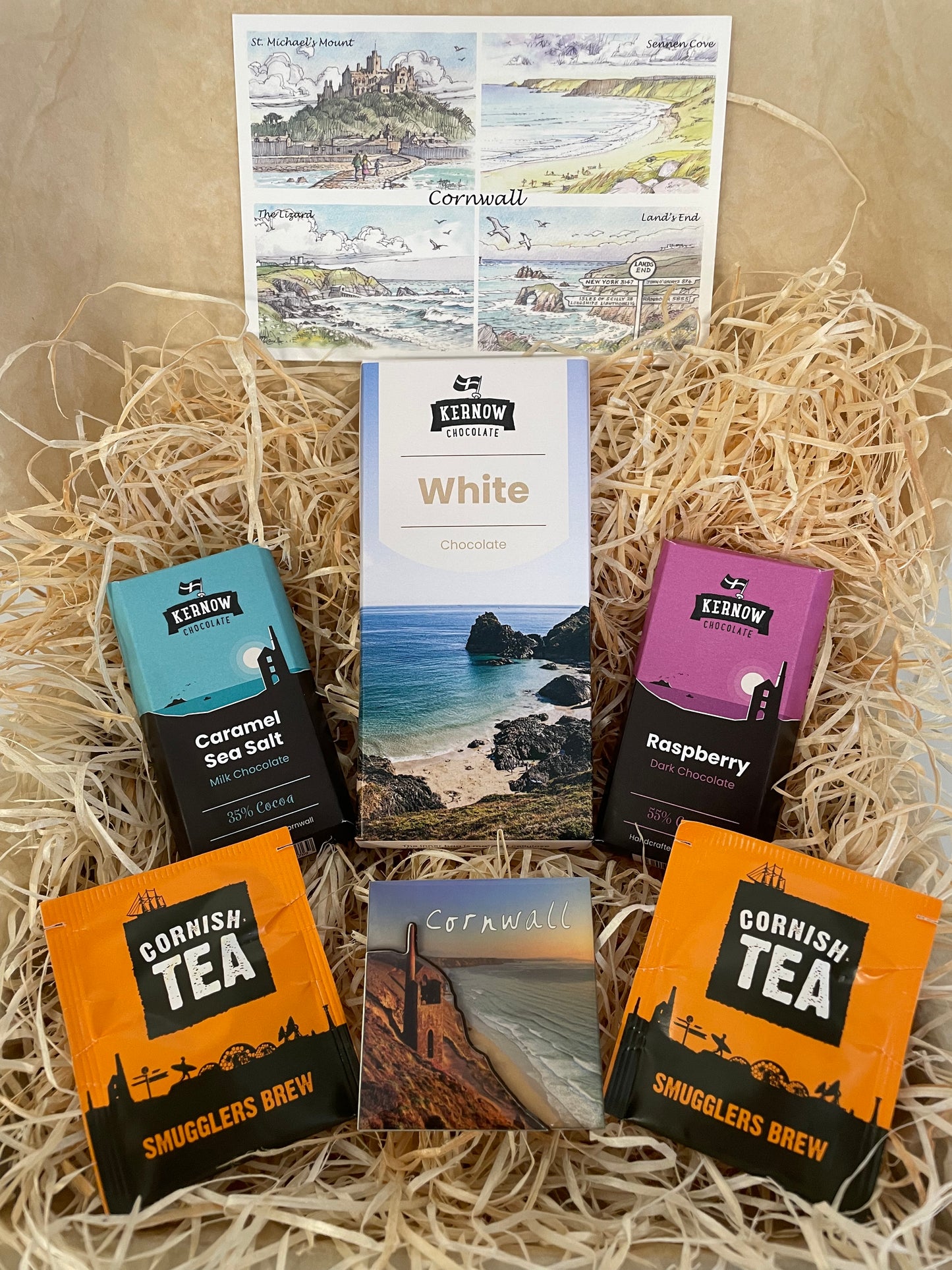 White chocolate with raspberry and caramel sea salt chocolate gift box, choose fridge magnet style