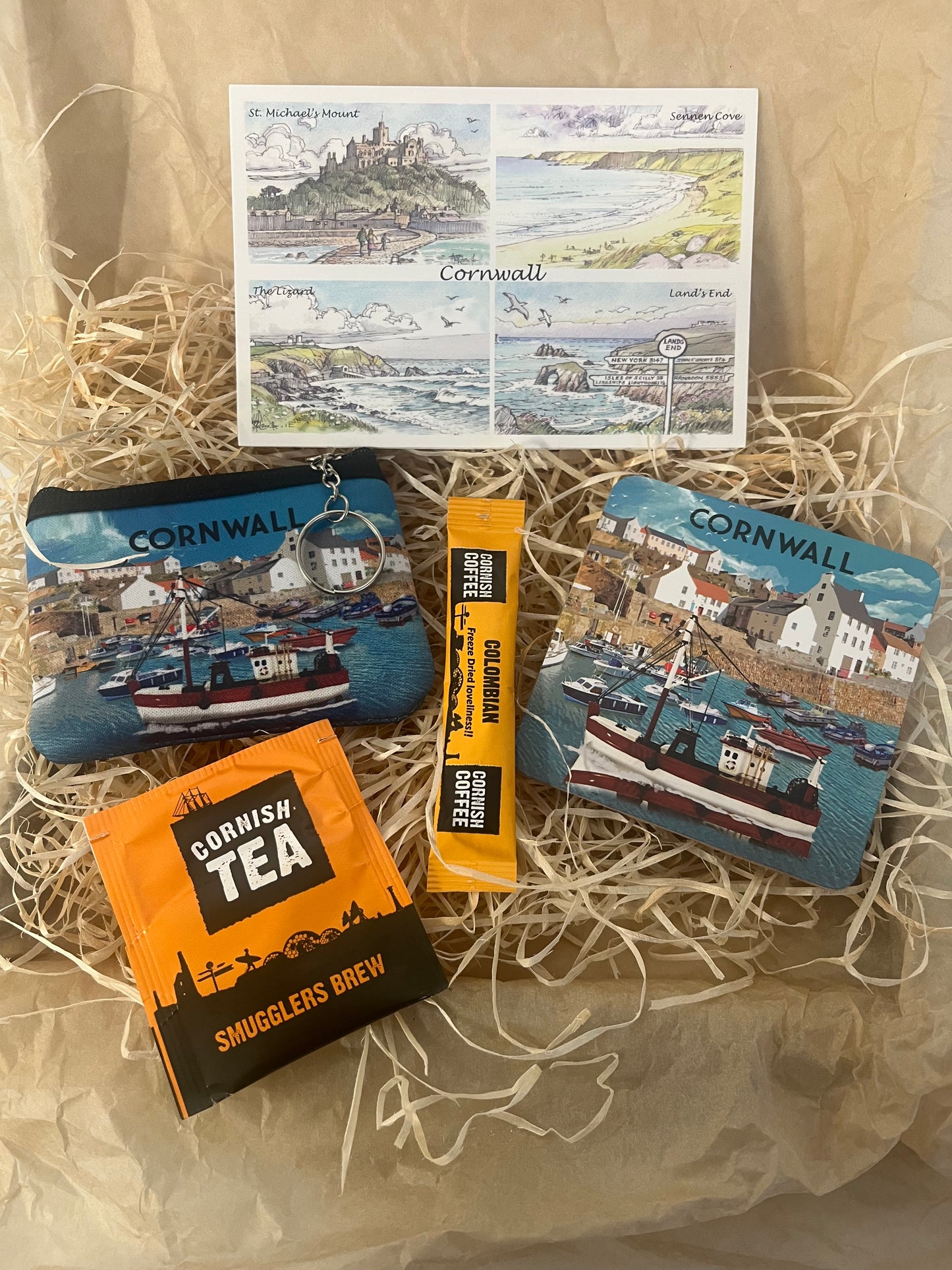 Cornwall coin purse and coaster set gift box