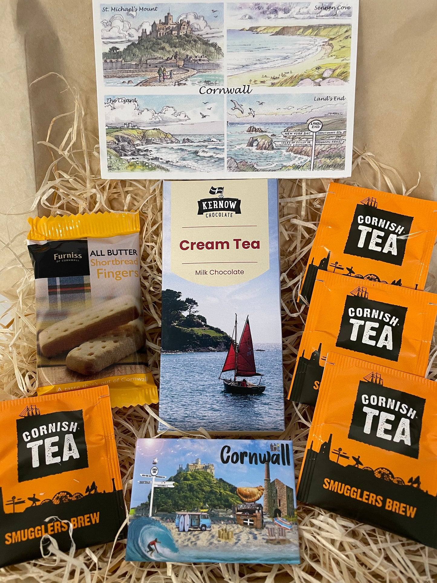 Cornish cream tea with a chocolate twist! Includes a Cornwall landmarks fridge magnet