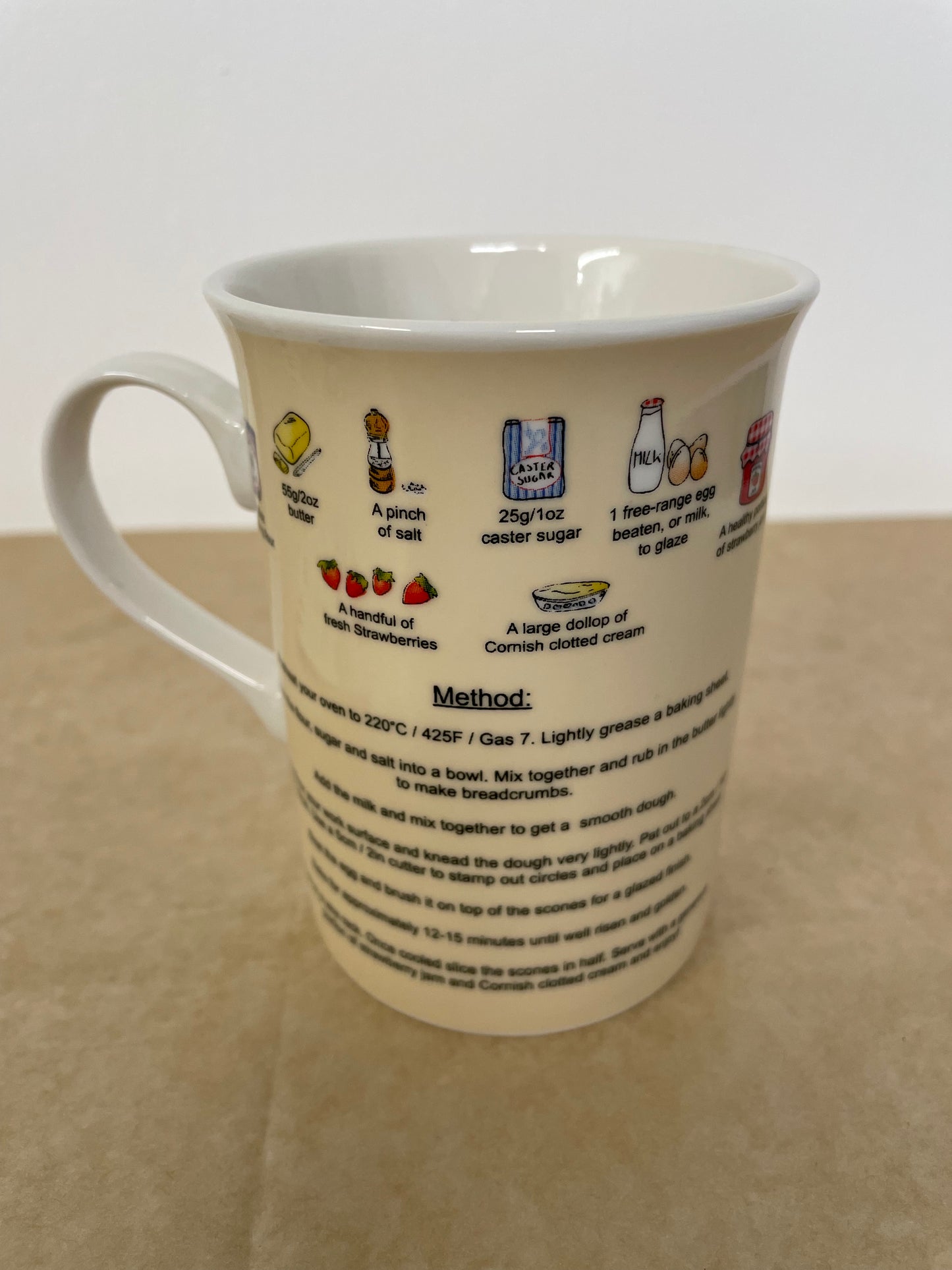 Cream tea mug and coaster set