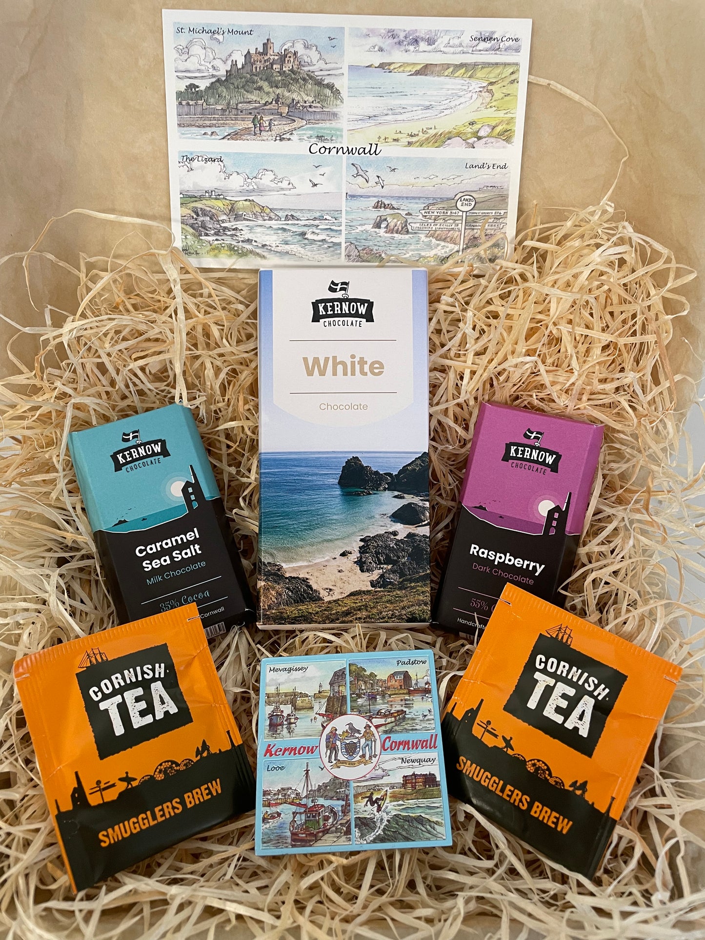 White chocolate with raspberry and caramel sea salt chocolate gift box, choose fridge magnet style