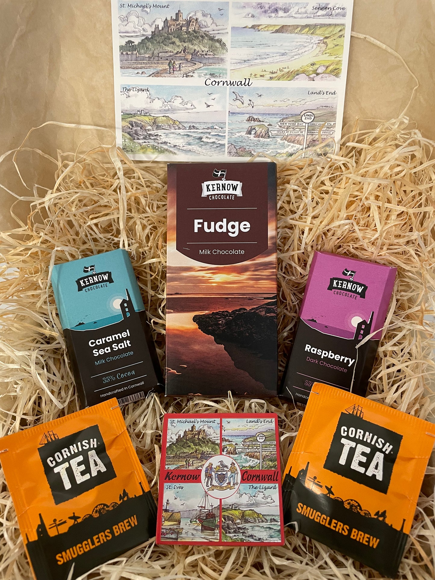 Fudge chocolate with dark raspberry chocolate and caramel sea salt chocolate gift box, choose fridge magnet style