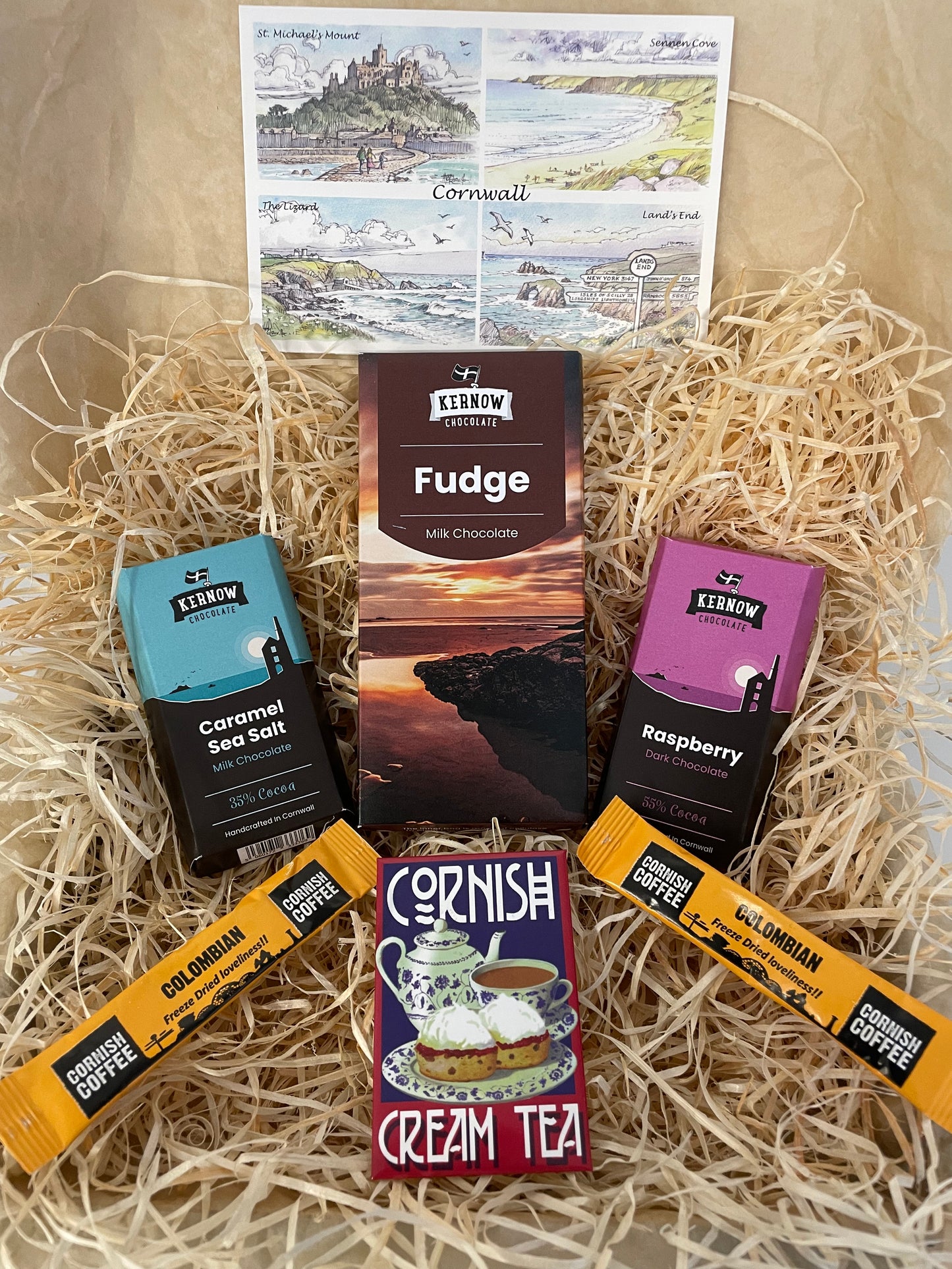 Fudge chocolate with dark raspberry chocolate and caramel sea salt chocolate gift box, choose fridge magnet style