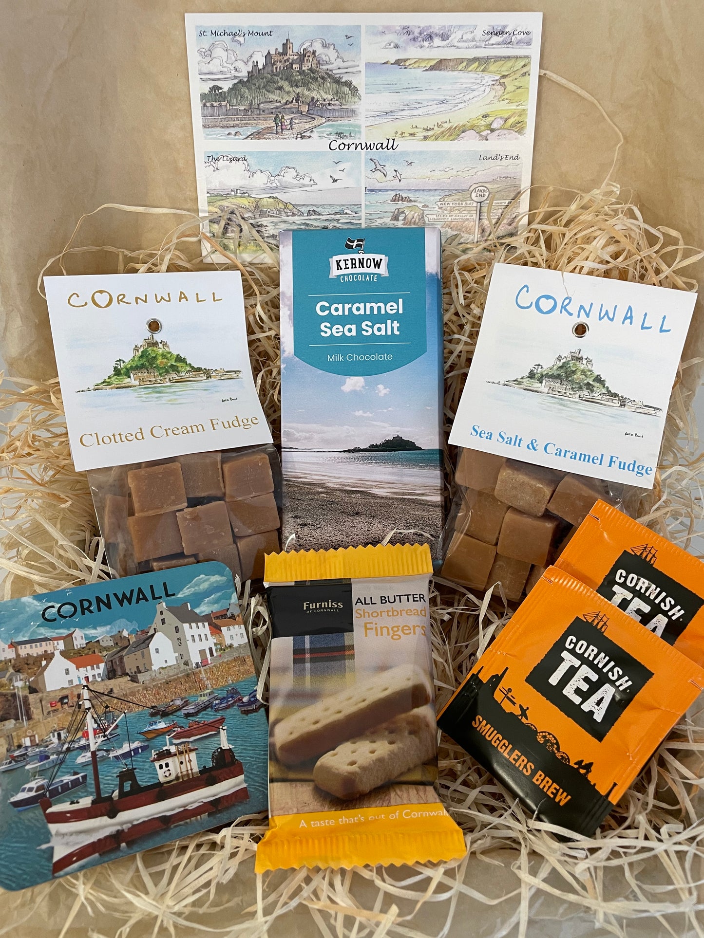 Caramel sea salt chocolate Coaster gift box with two fudge flavours. Select coaster style
